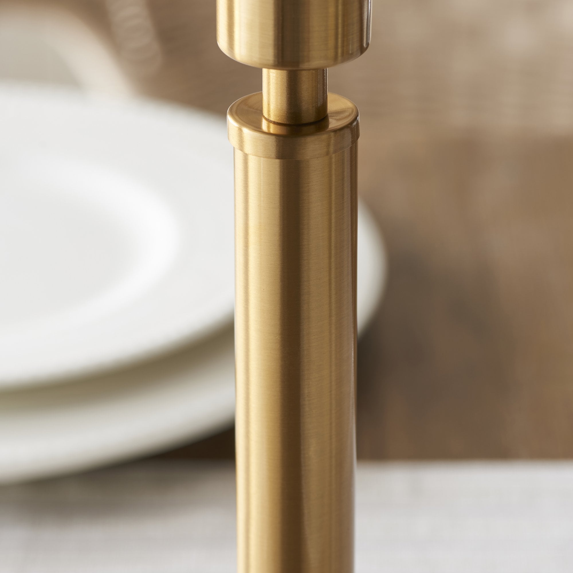 Endon Upton Rechargeable Single Light Table Lamp - Brushed Aged Brass Plate