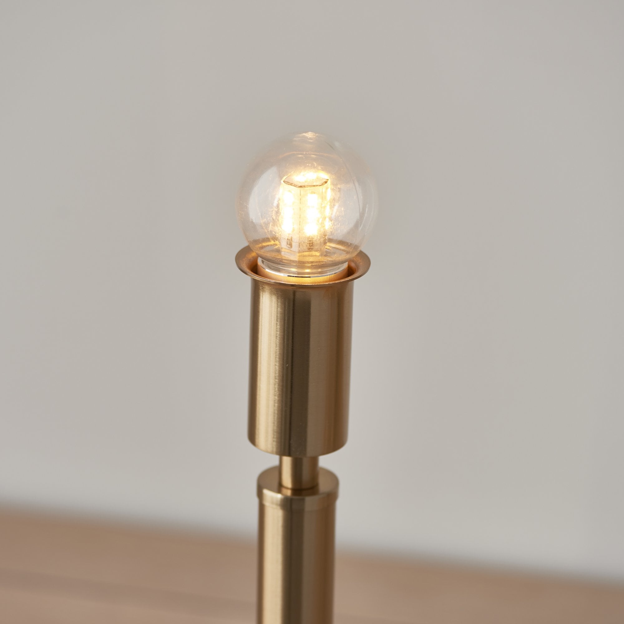 Endon Upton Rechargeable Single Light Table Lamp - Brushed Aged Brass Plate