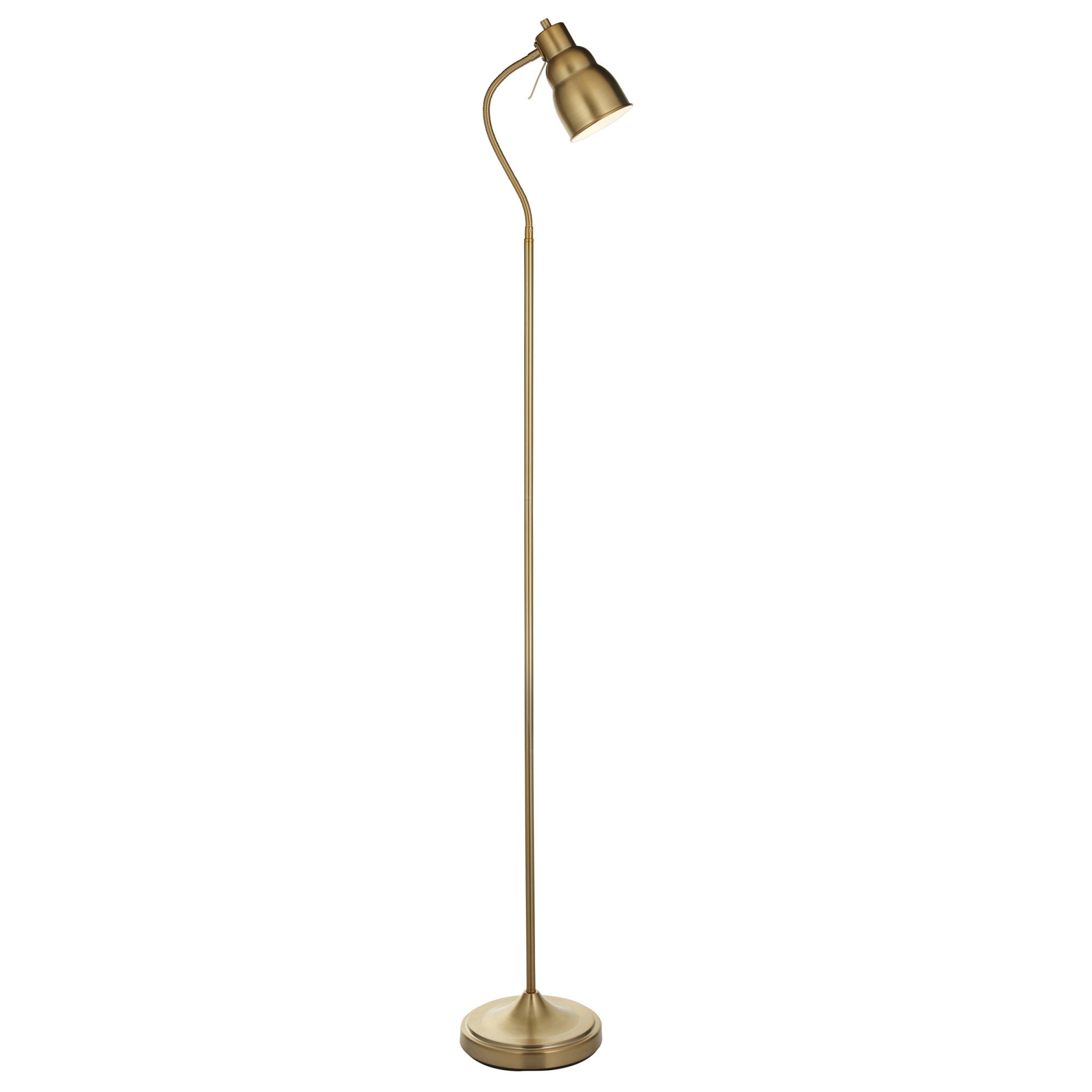 Endon Classic Flexi Single Light Floor - Brushed Aged Brass Plate