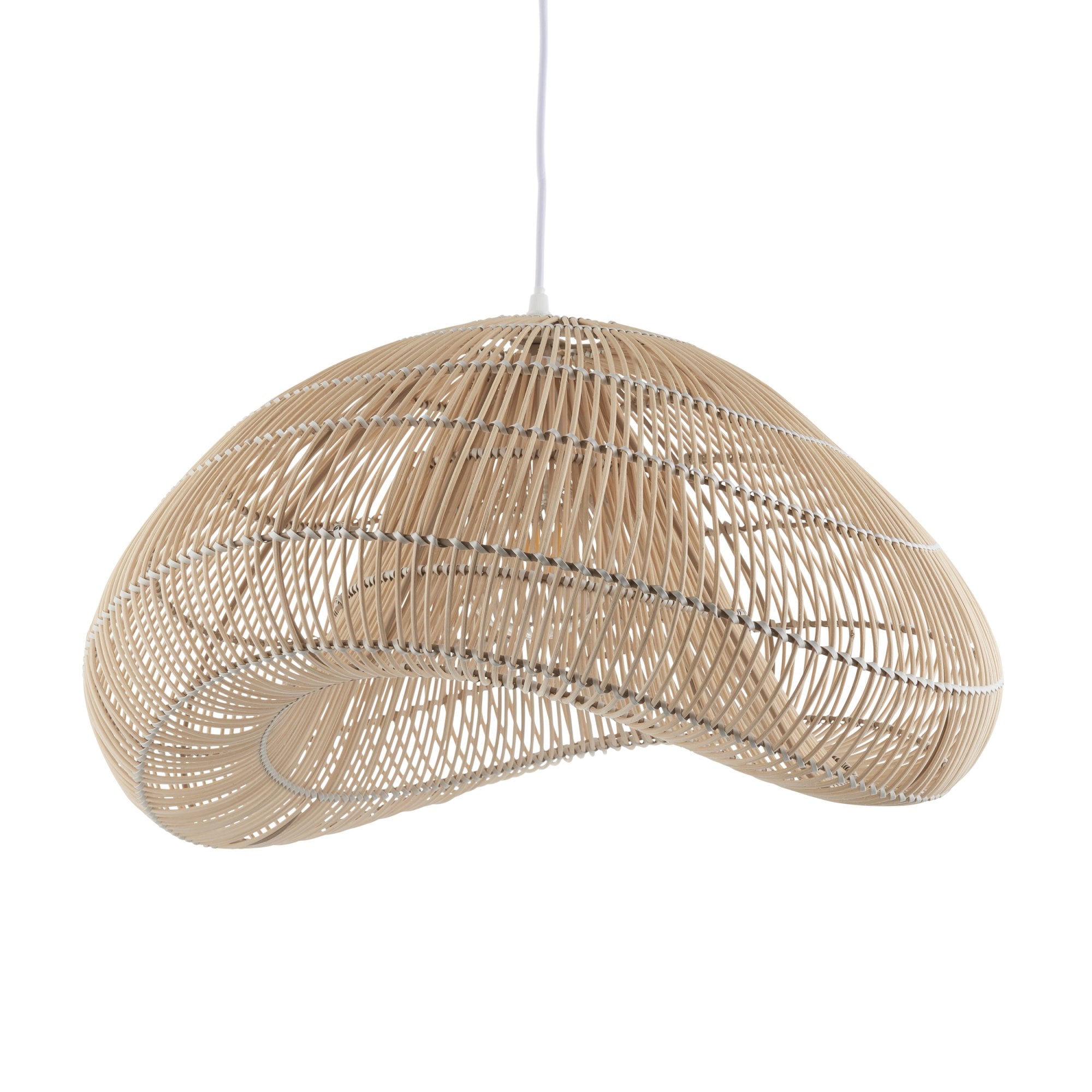 Endon Misra Single Light Pendant Easyfit Shade - Natural Rattan