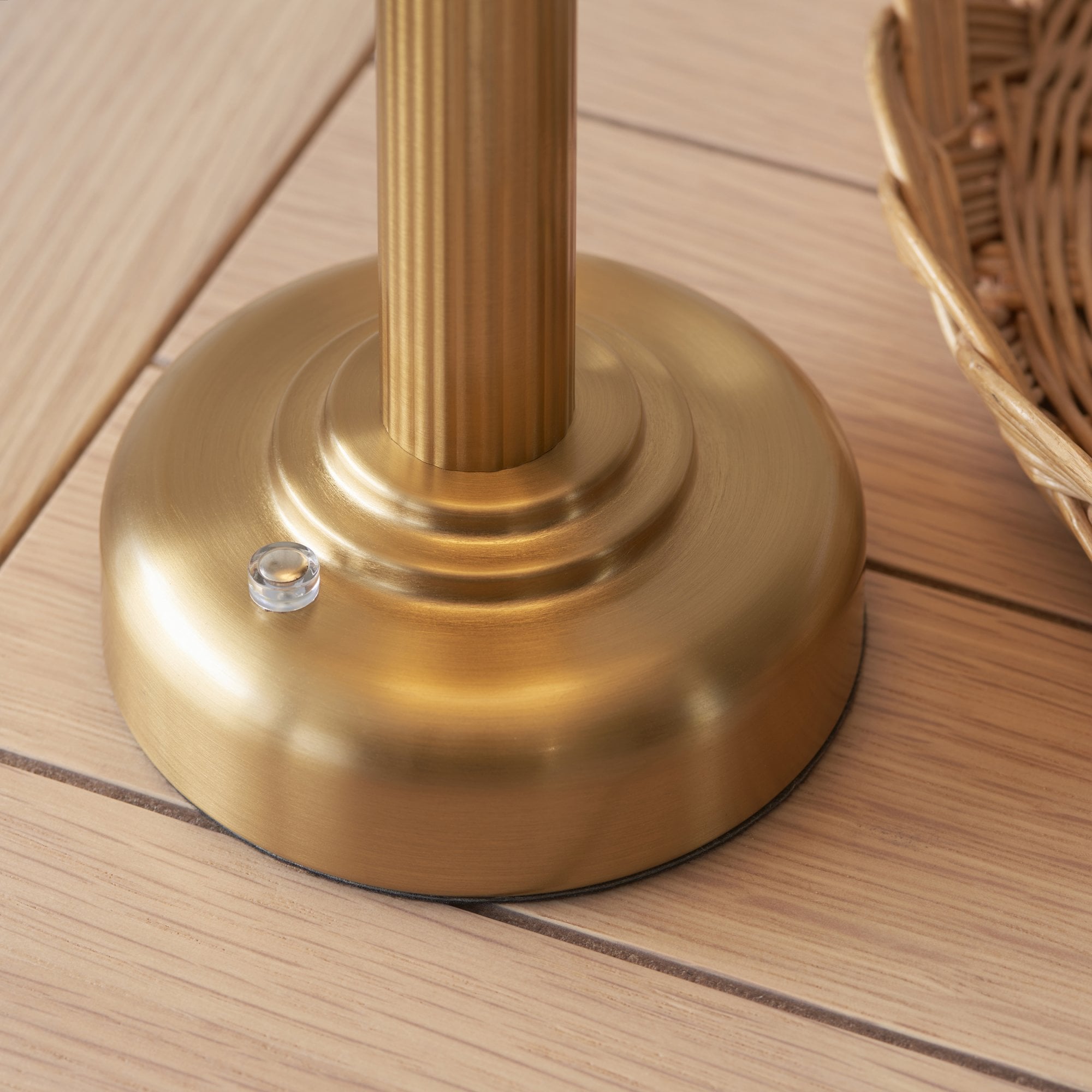 Endon Bridport Rechargeable Single Light Table Lamp - Warm Brass Plate