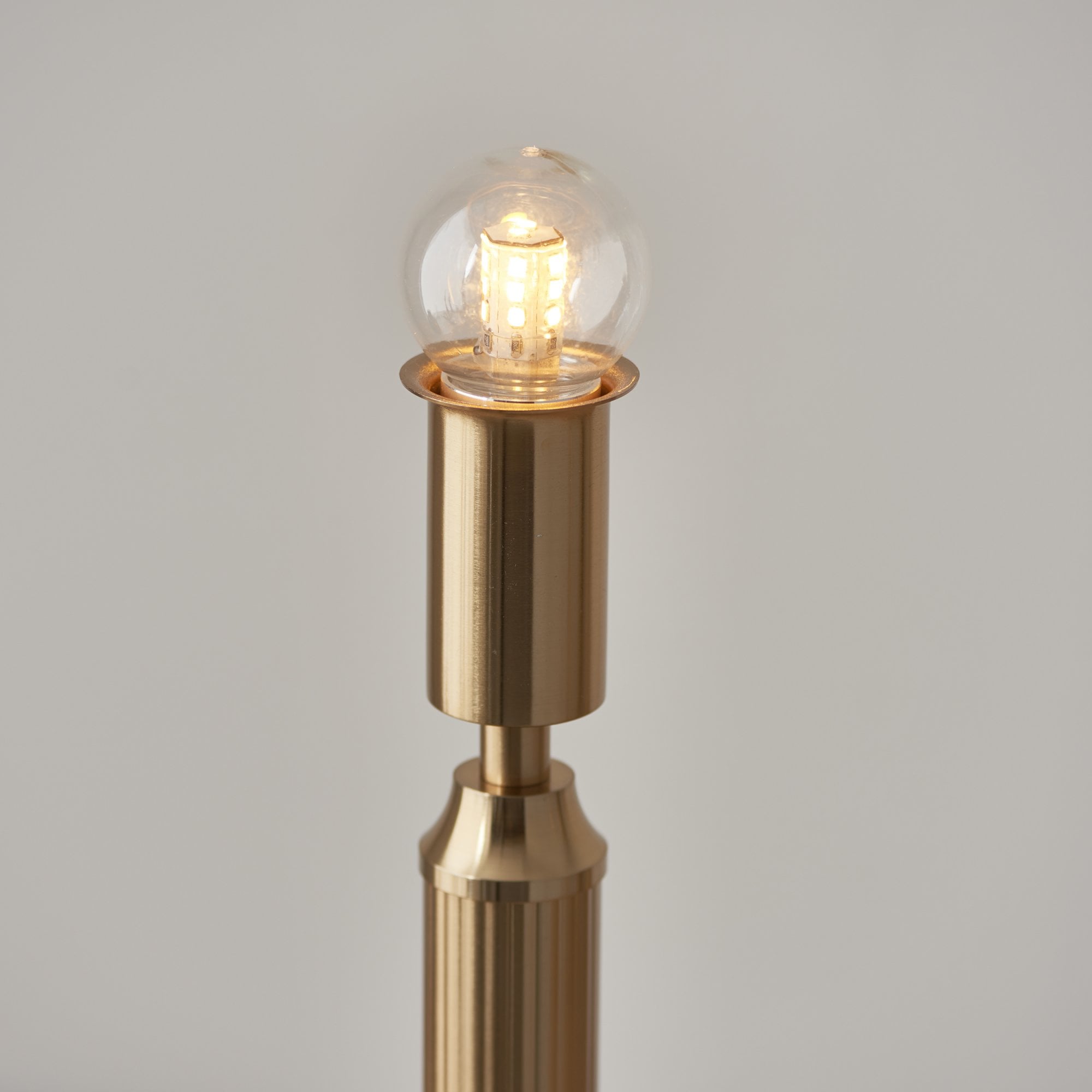 Endon Trobridge Rechargeable Single Light Table Lamp - Brushed Aged Brass Plate