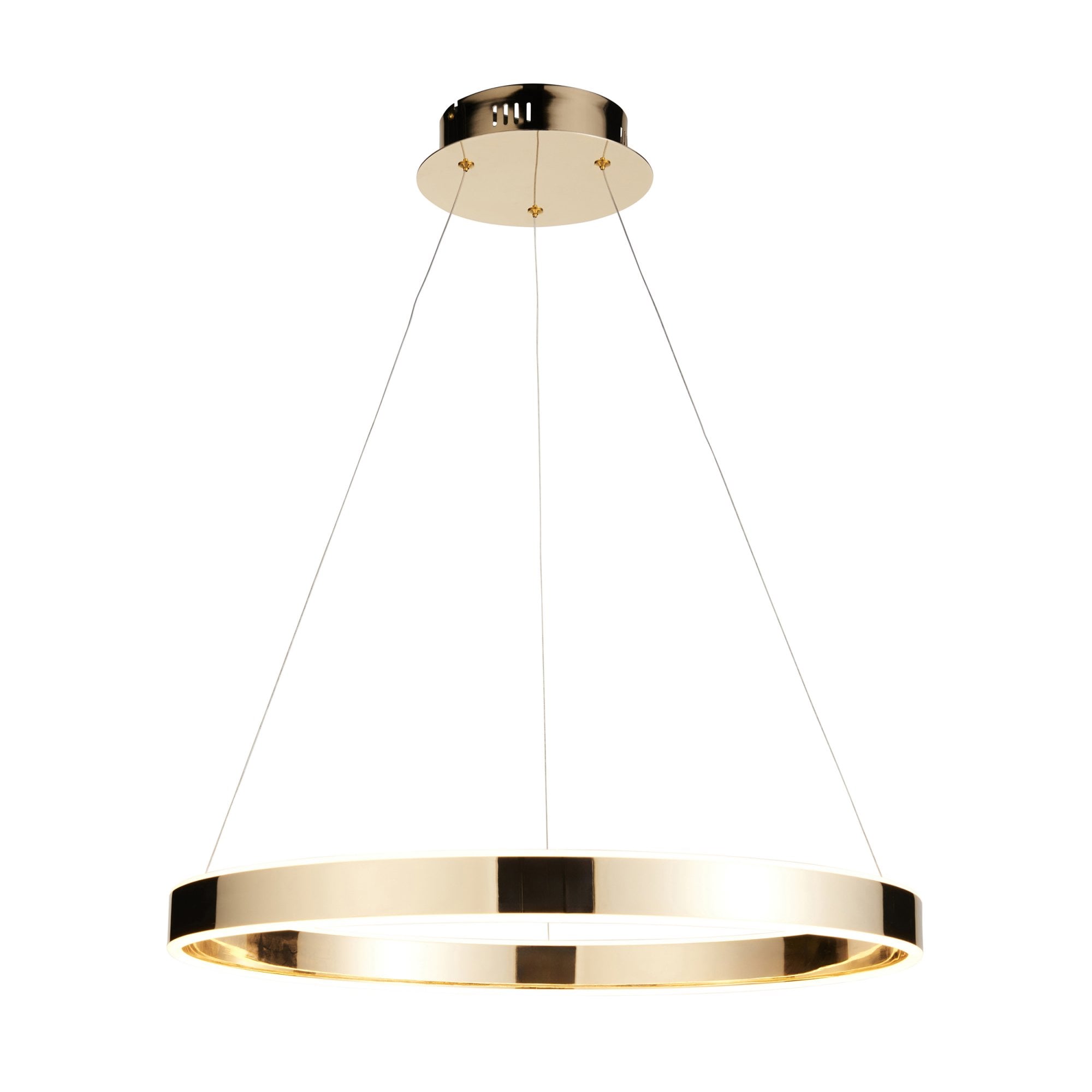 Endon Gen Single Light Pendant - French Gold Finish & Frosted Acrylic
