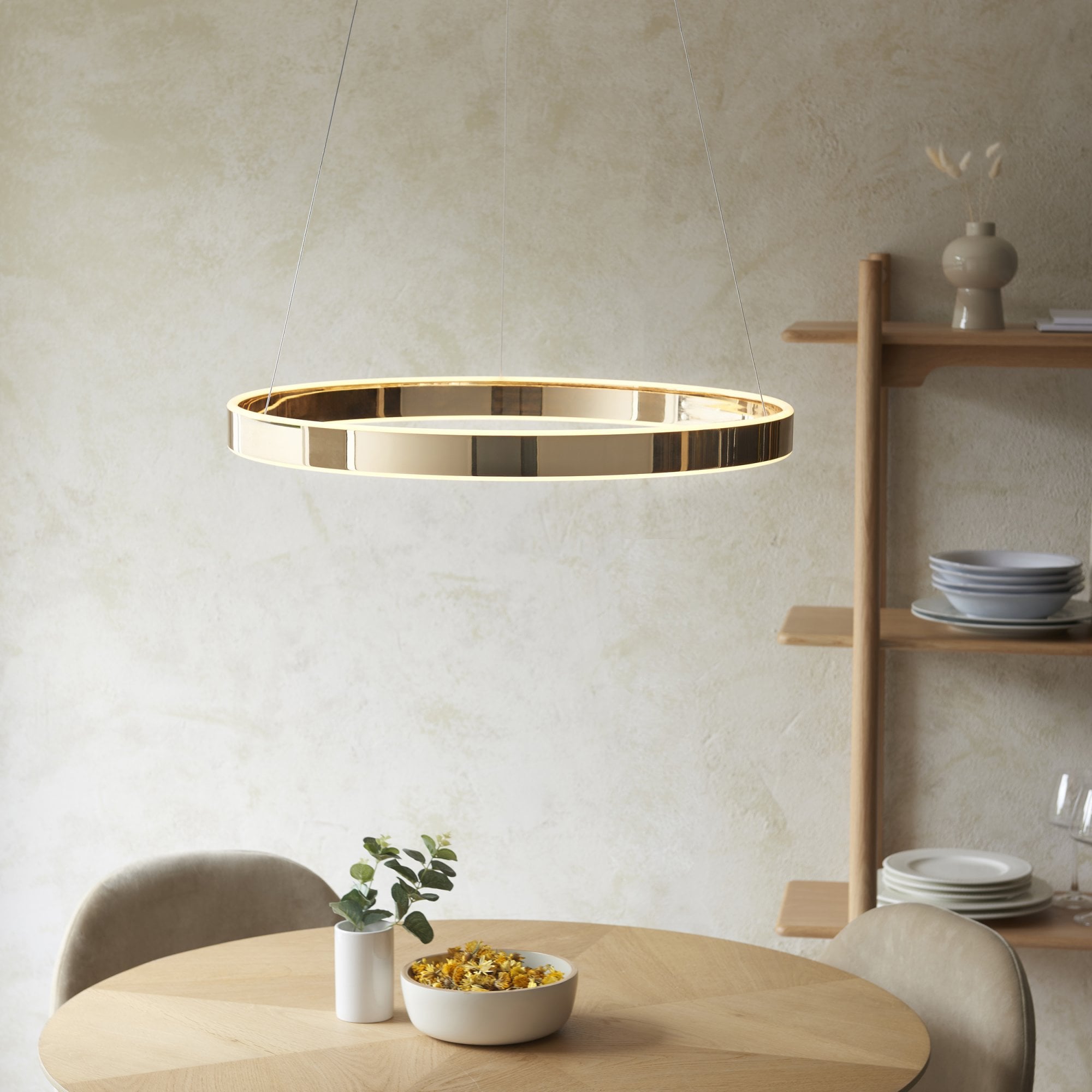Endon Gen Single Light Pendant - French Gold Finish & Frosted Acrylic
