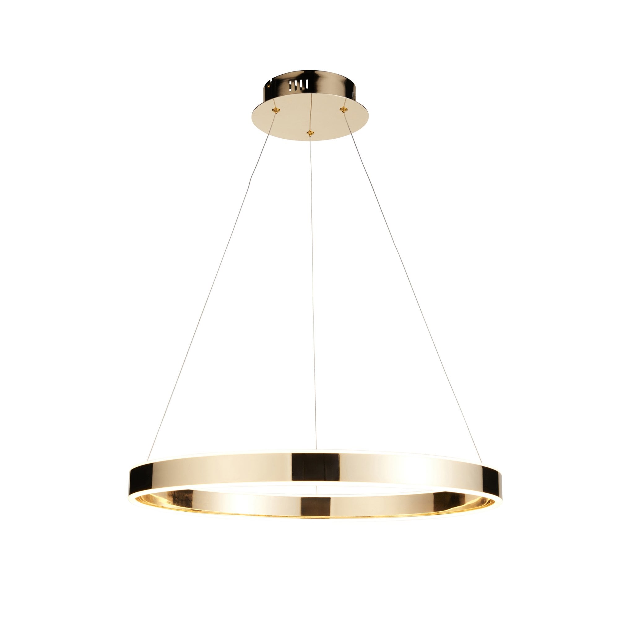 Endon Gen Single Light Pendant - French Gold Finish & Frosted Acrylic