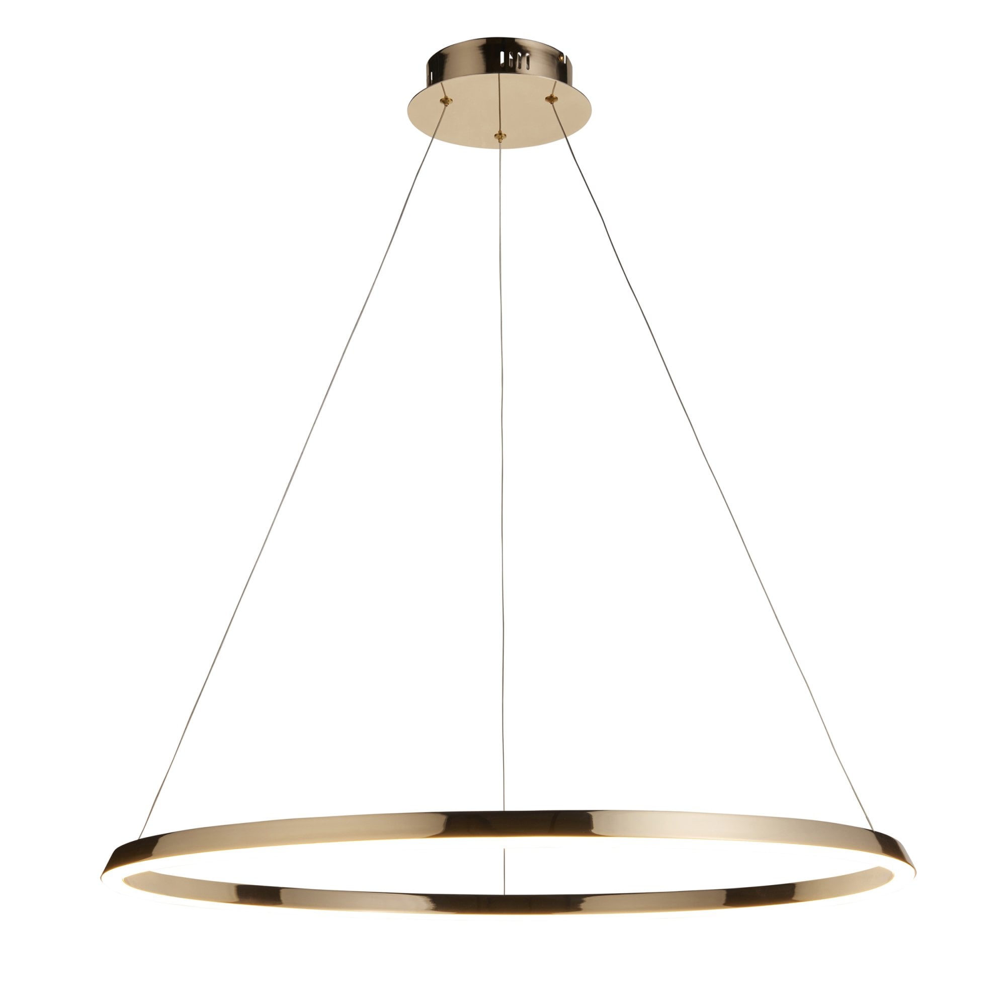 Endon Staten Single Light Pendant - French Gold Finish & White Silicone