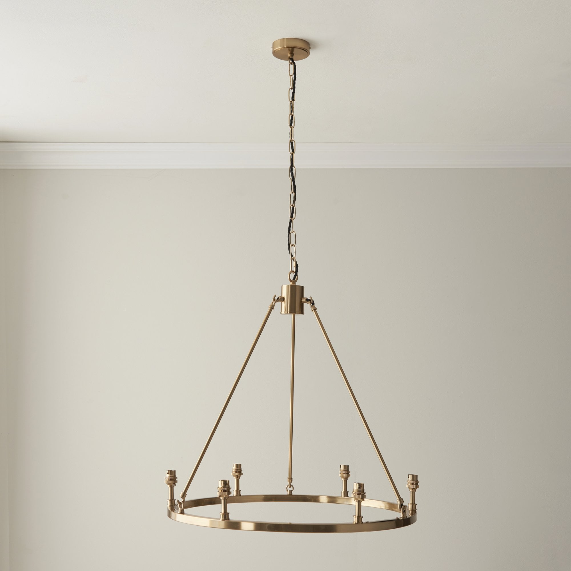 Endon Chester 6 Light Pendant - Brushed Aged Brass Plate