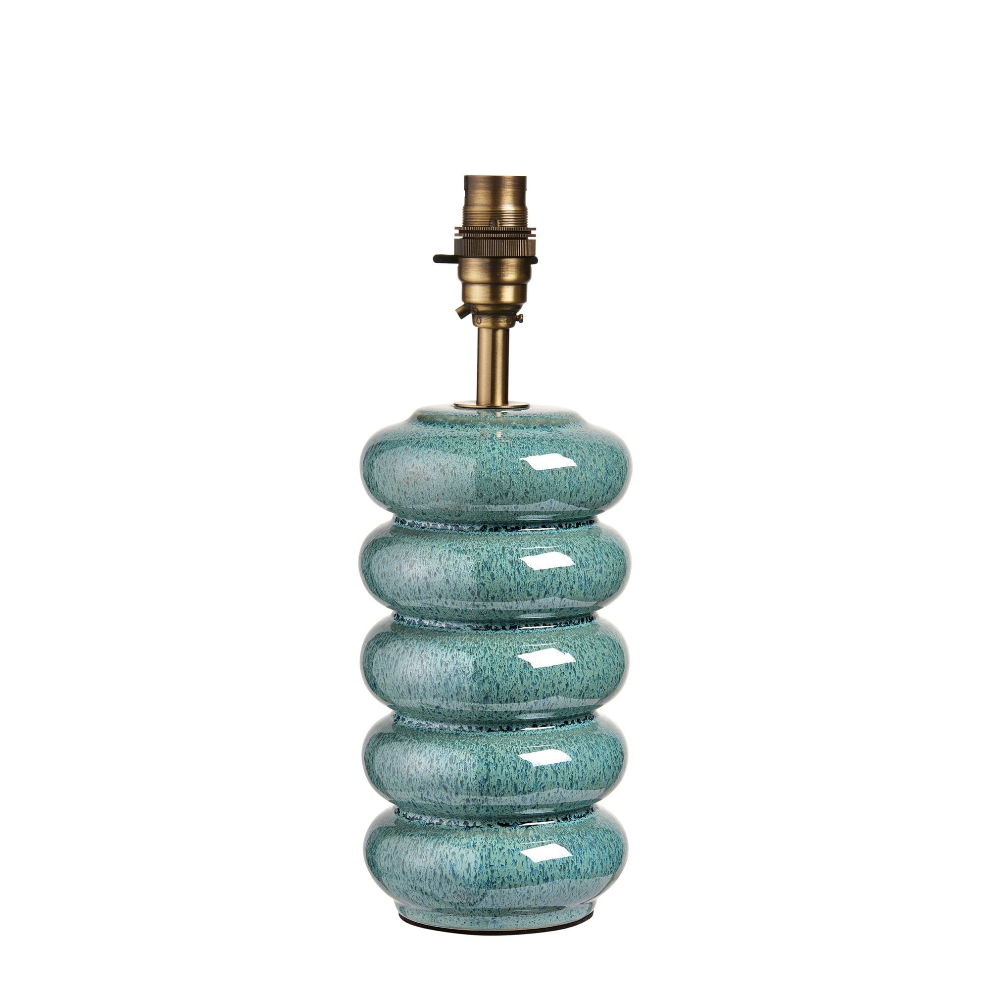 Endon Squash Single Light Table Lamp - Ocean Spray Glaze & Brushed Aged Brass Plate