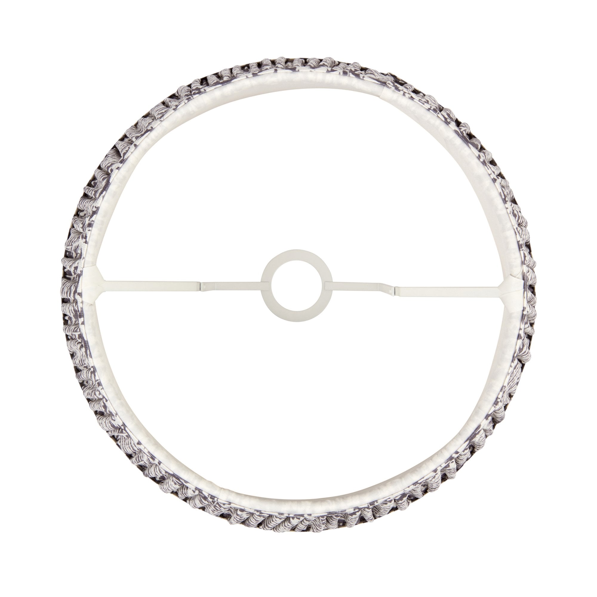 Endon Leaf Single Light Shade 40cm - Pearl Grey Fabric