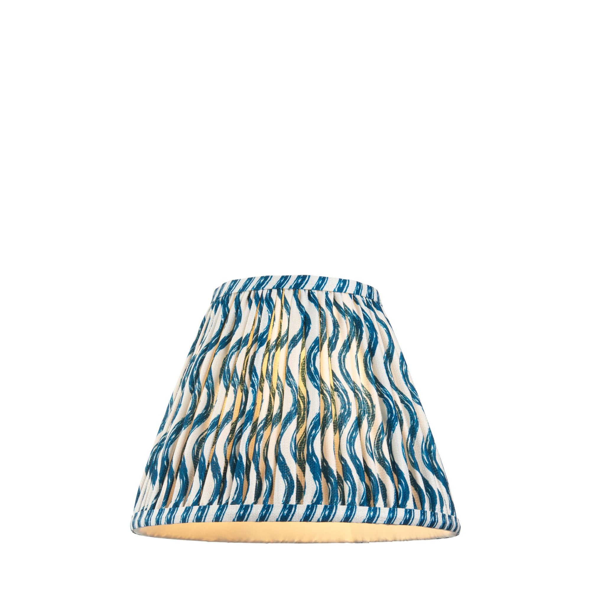 Endon Ripple Single Light Shade 25cm - Marlin Blue Fabric