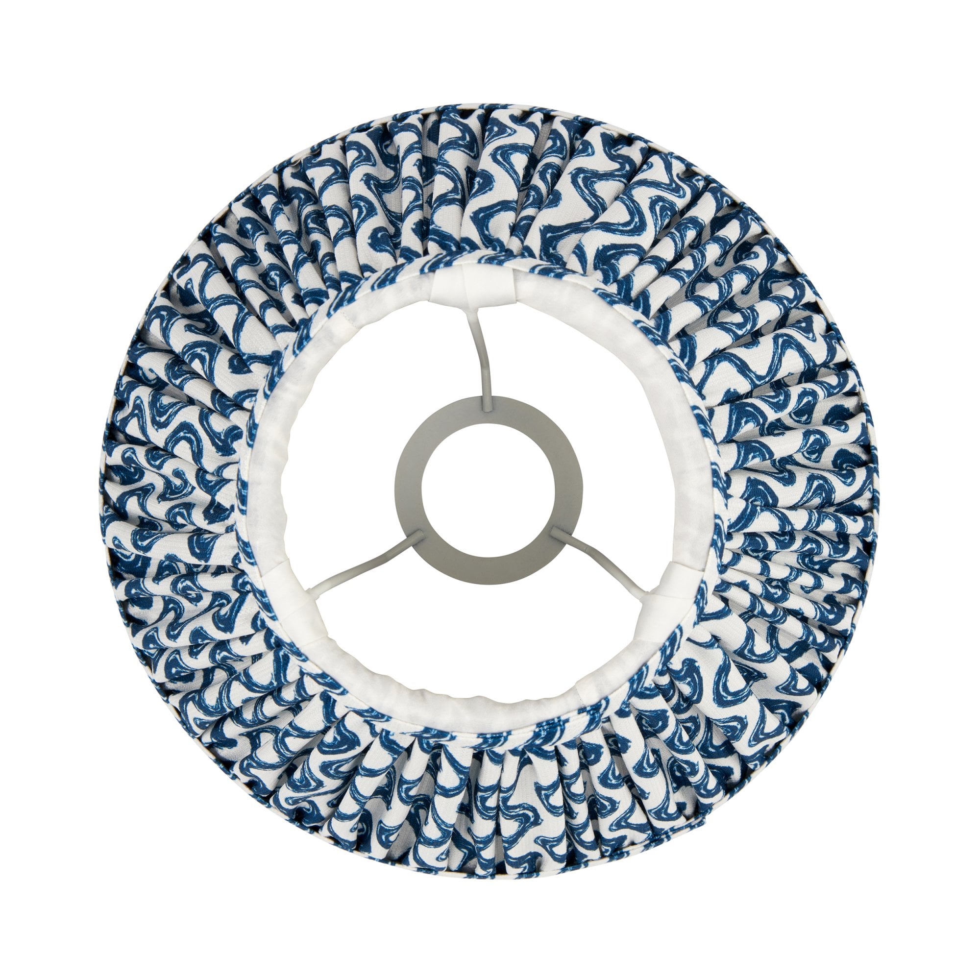 Endon Ripple Single Light Shade 25cm - Marlin Blue Fabric