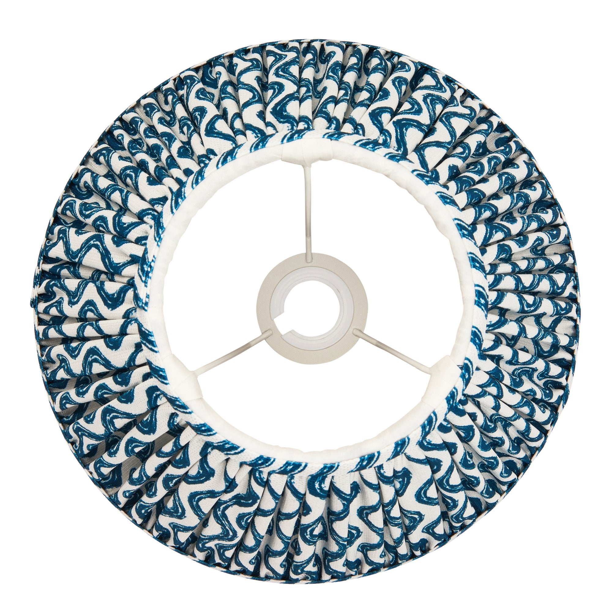 Endon Ripple Single Light Shade 30cm - Marlin Blue Fabric
