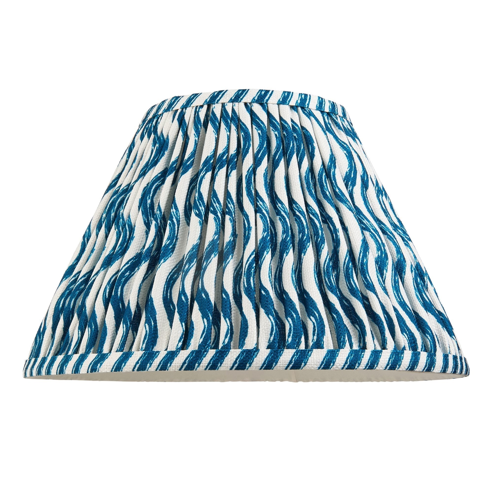 Endon Ripple Single Light Shade 30cm - Marlin Blue Fabric