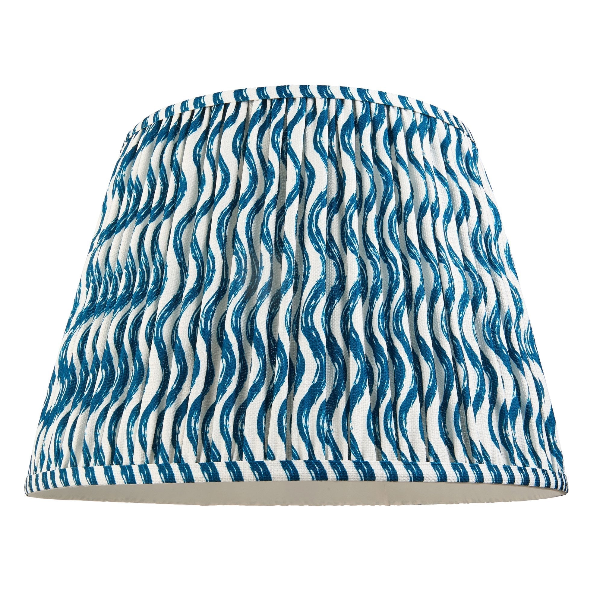 Endon Ripple Single Light Shade 40cm - Marlin Blue Fabric
