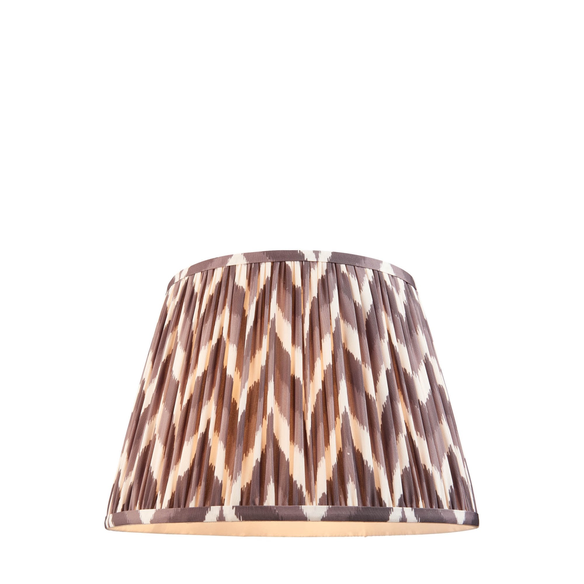 Endon Zigzag Single Light Shade 35cm - Pearl Grey Fabric