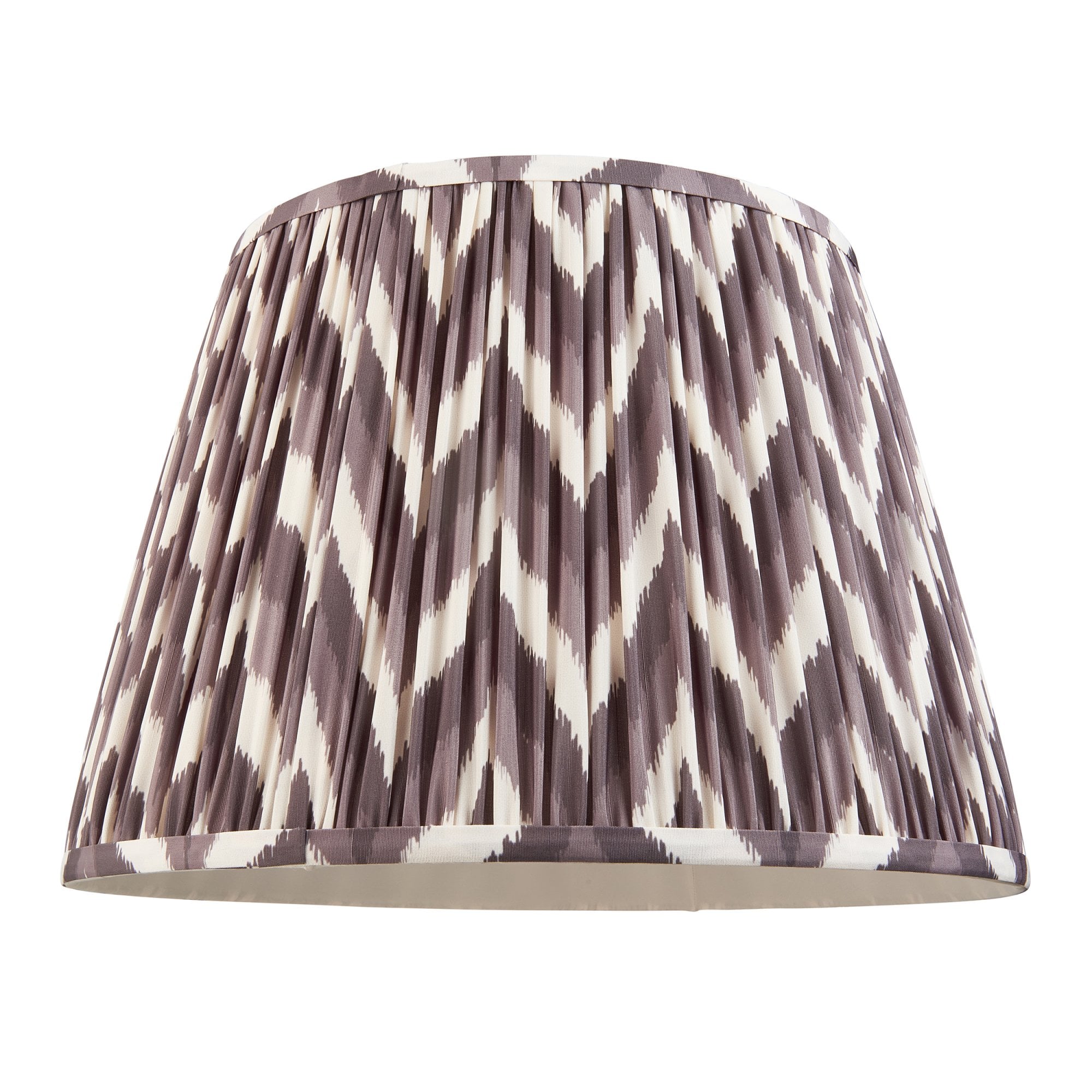 Endon Zigzag Single Light Shade 40cm - Pearl Grey Fabric