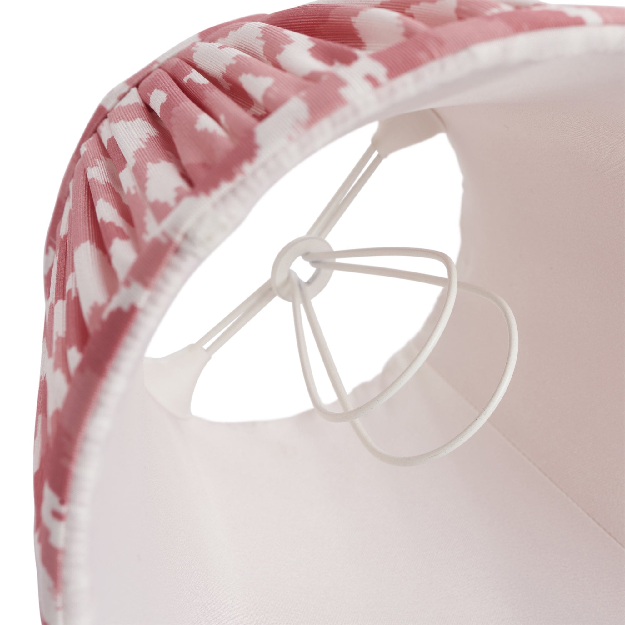 Endon Ikat Single Light Shade 16cm - Coral Pink Fabric