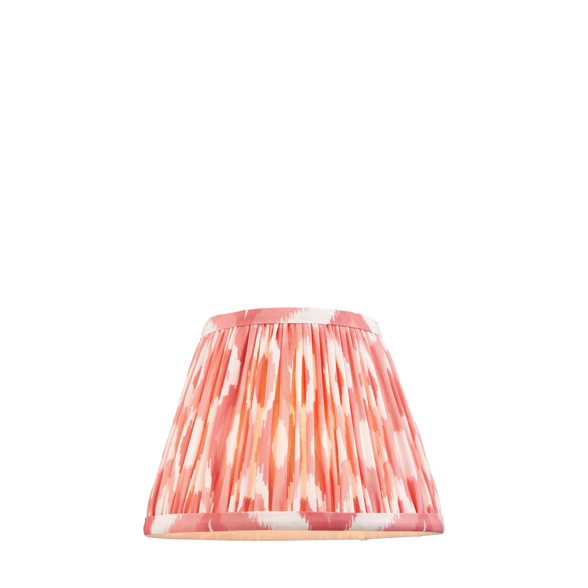 Endon Ikat Single Light Shade 20cm - Coral Pink Fabric