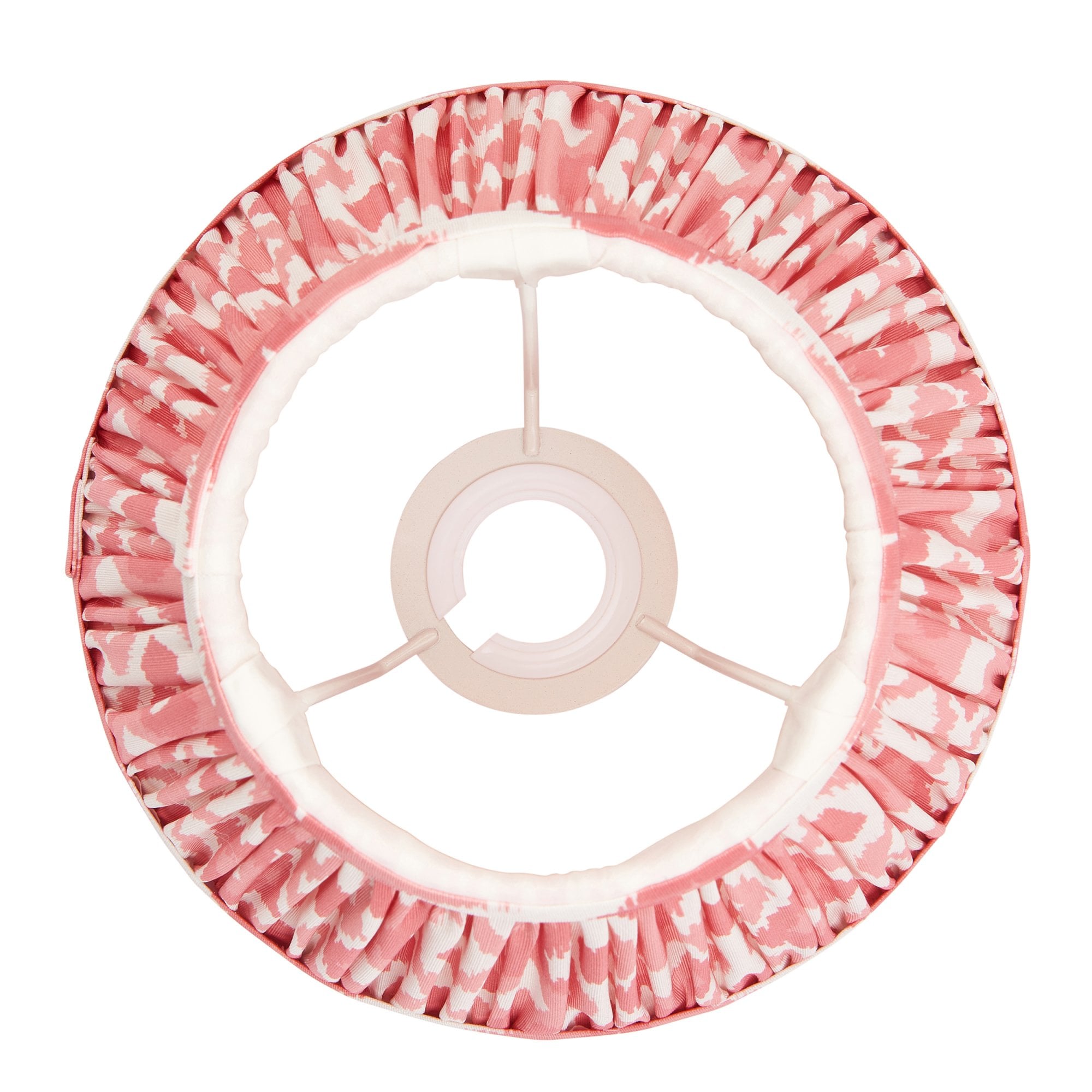 Endon Ikat Single Light Shade 20cm - Coral Pink Fabric
