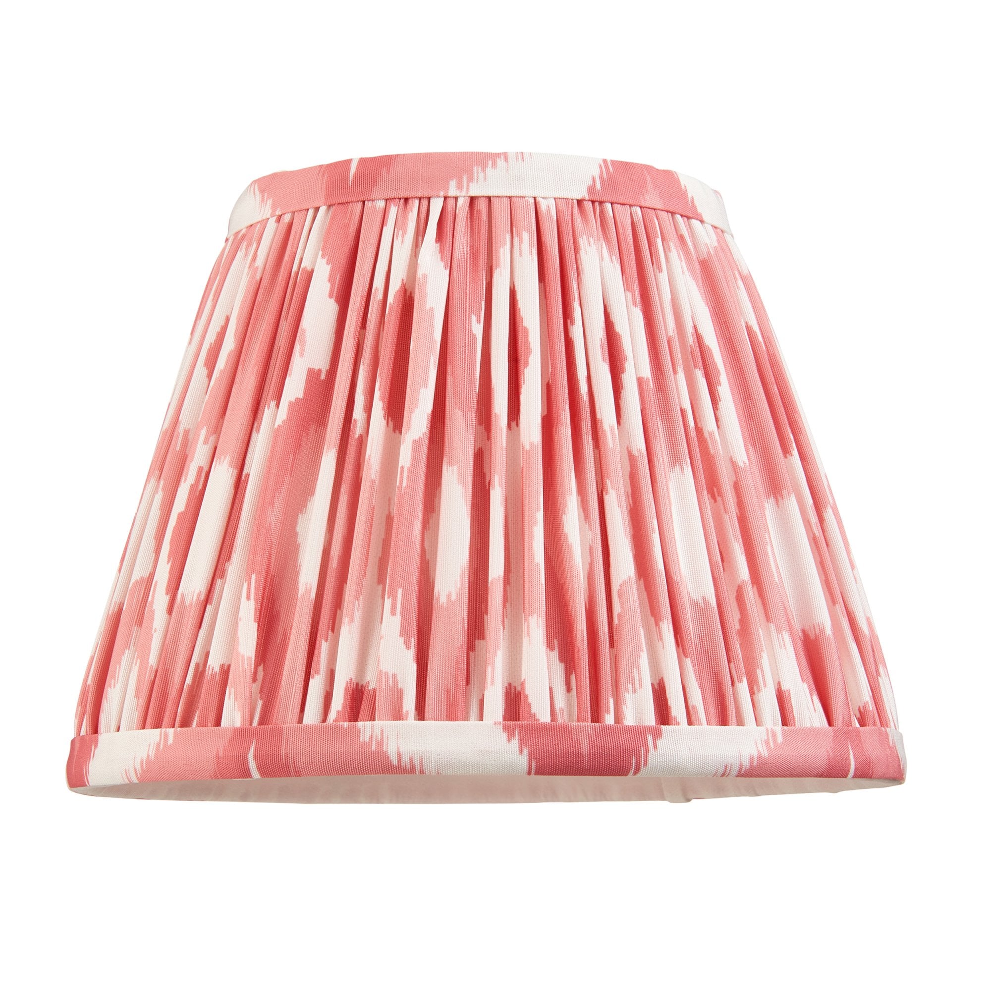 Endon Ikat Single Light Shade 20cm - Coral Pink Fabric