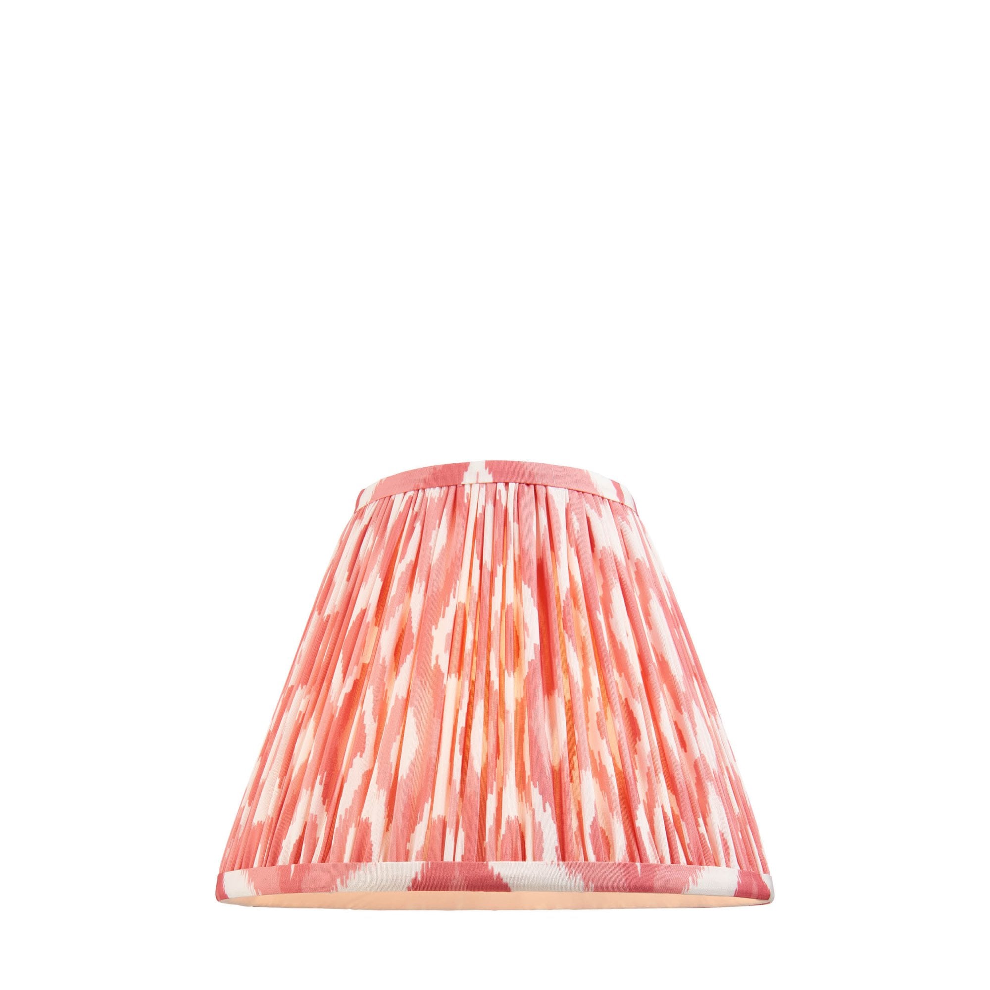 Endon Ikat Single Light Shade 25cm - Coral Pink Fabric