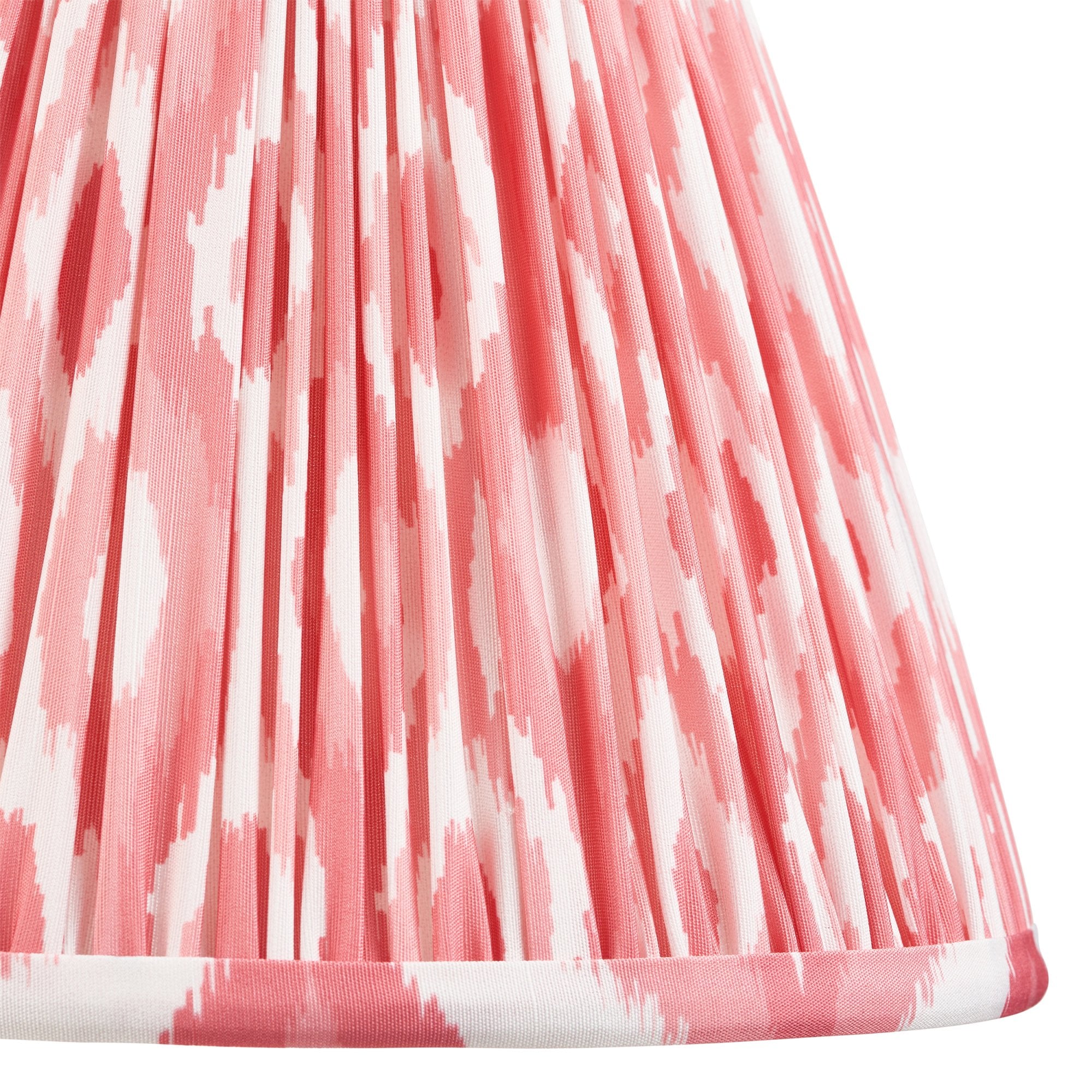 Endon Ikat Single Light Shade 25cm - Coral Pink Fabric
