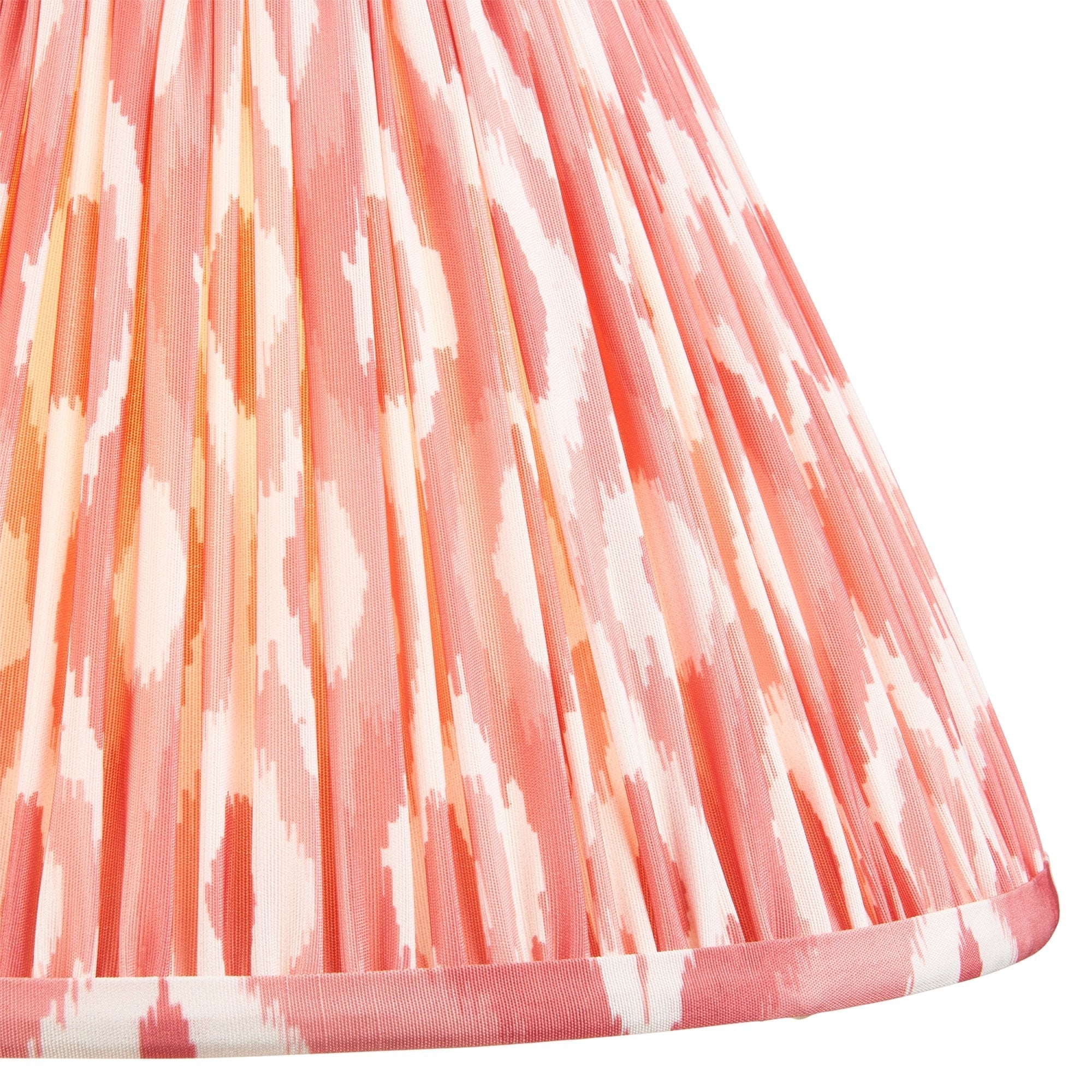 Endon Ikat Single Light Shade 30cm- Coral Pink Fabric
