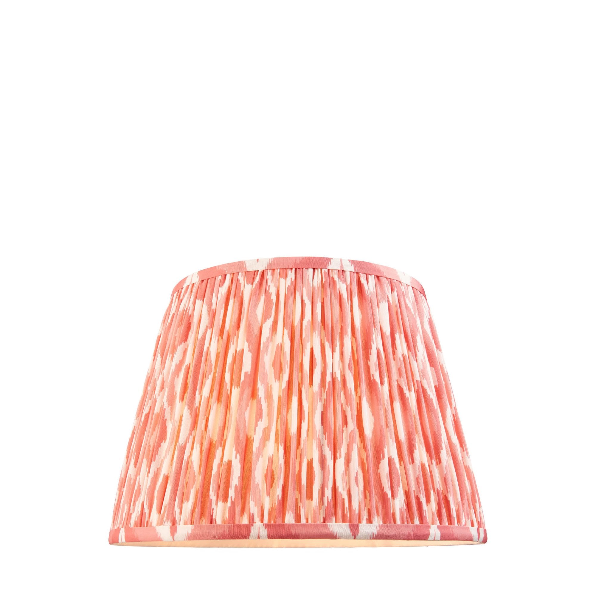 Endon Ikat Single Light Shade 35cm - Coral Pink Fabric