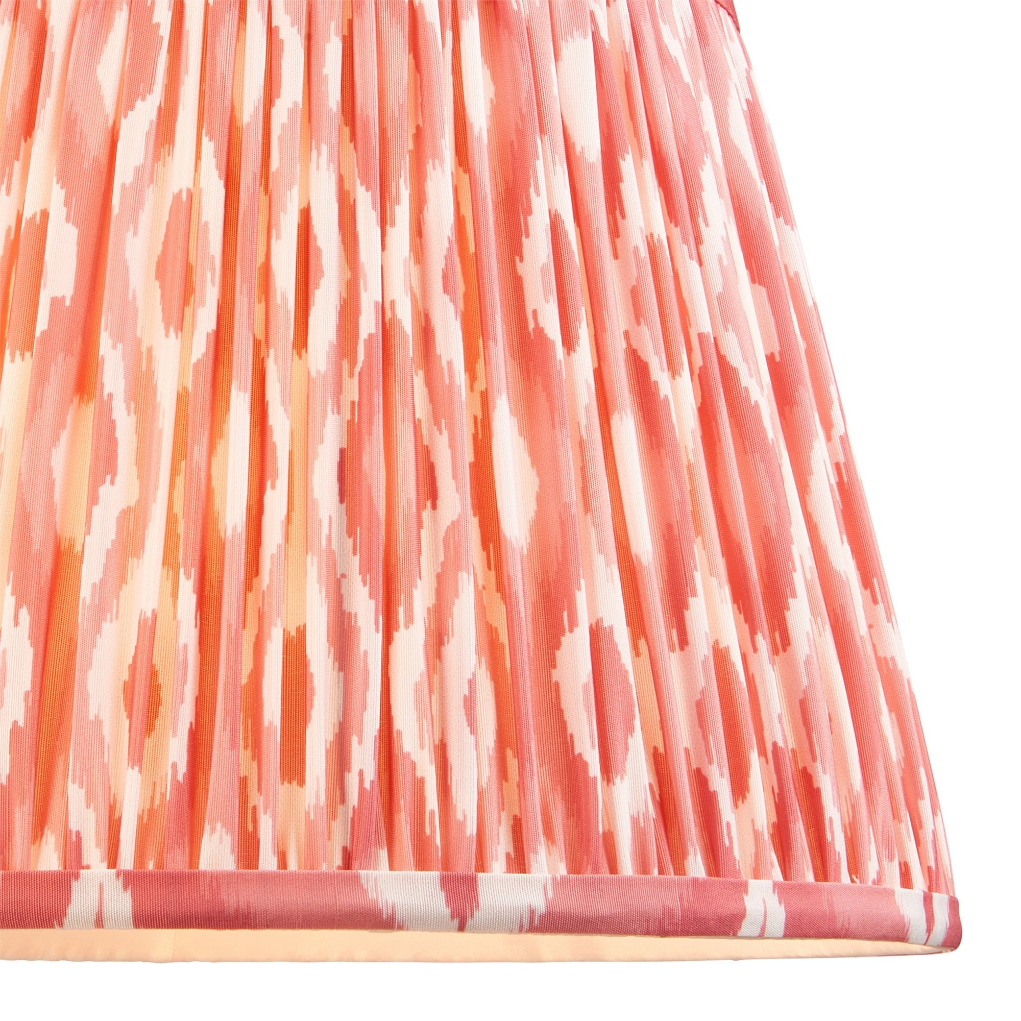 Endon Ikat Single Light Shade 35cm - Coral Pink Fabric