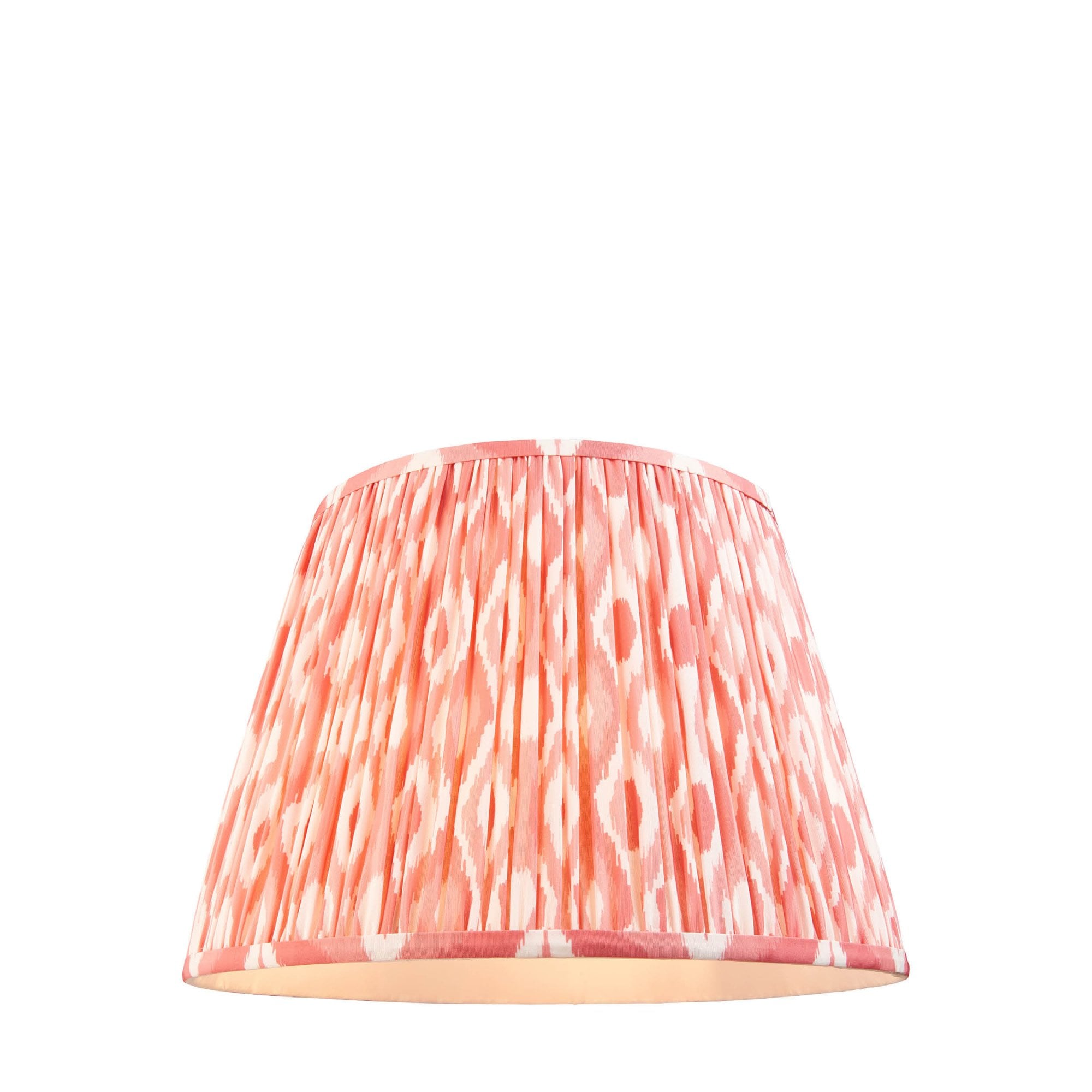 Endon Ikat Single Light Shade 40cm - Coral Pink Fabric