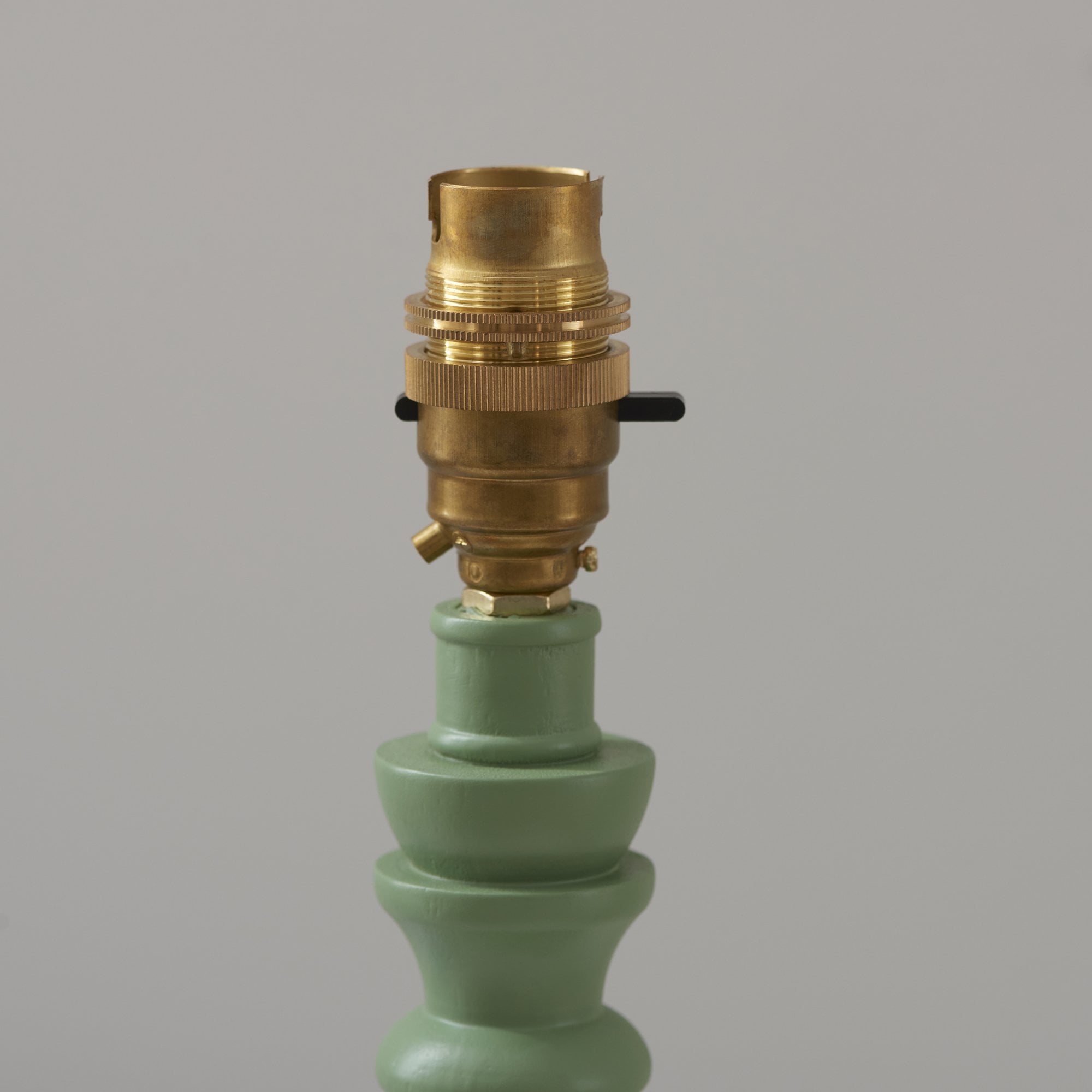 Endon Bibury Single Light Table Lamp - Satin Cotswold Green Paint & Brushed Aged Brass Plate