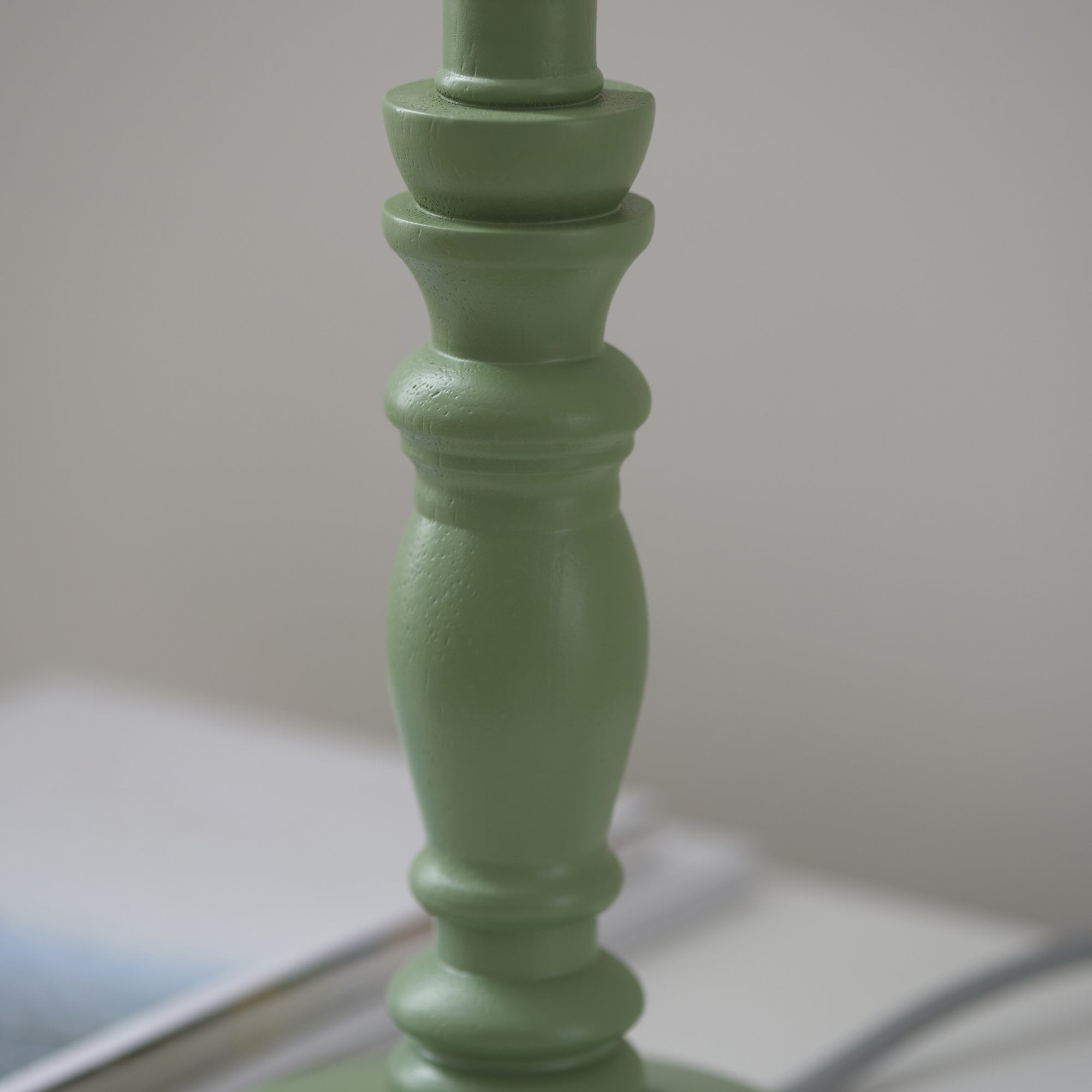 Endon Bibury Single Light Table Lamp - Satin Cotswold Green Paint & Brushed Aged Brass Plate
