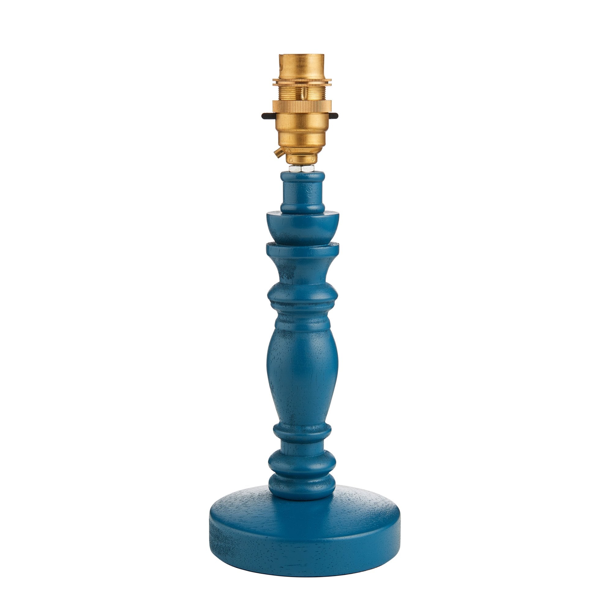 Endon Bibury Single Light Table Lamp - Satin Marlin Blue Paint & Brushed Aged Brass Plate