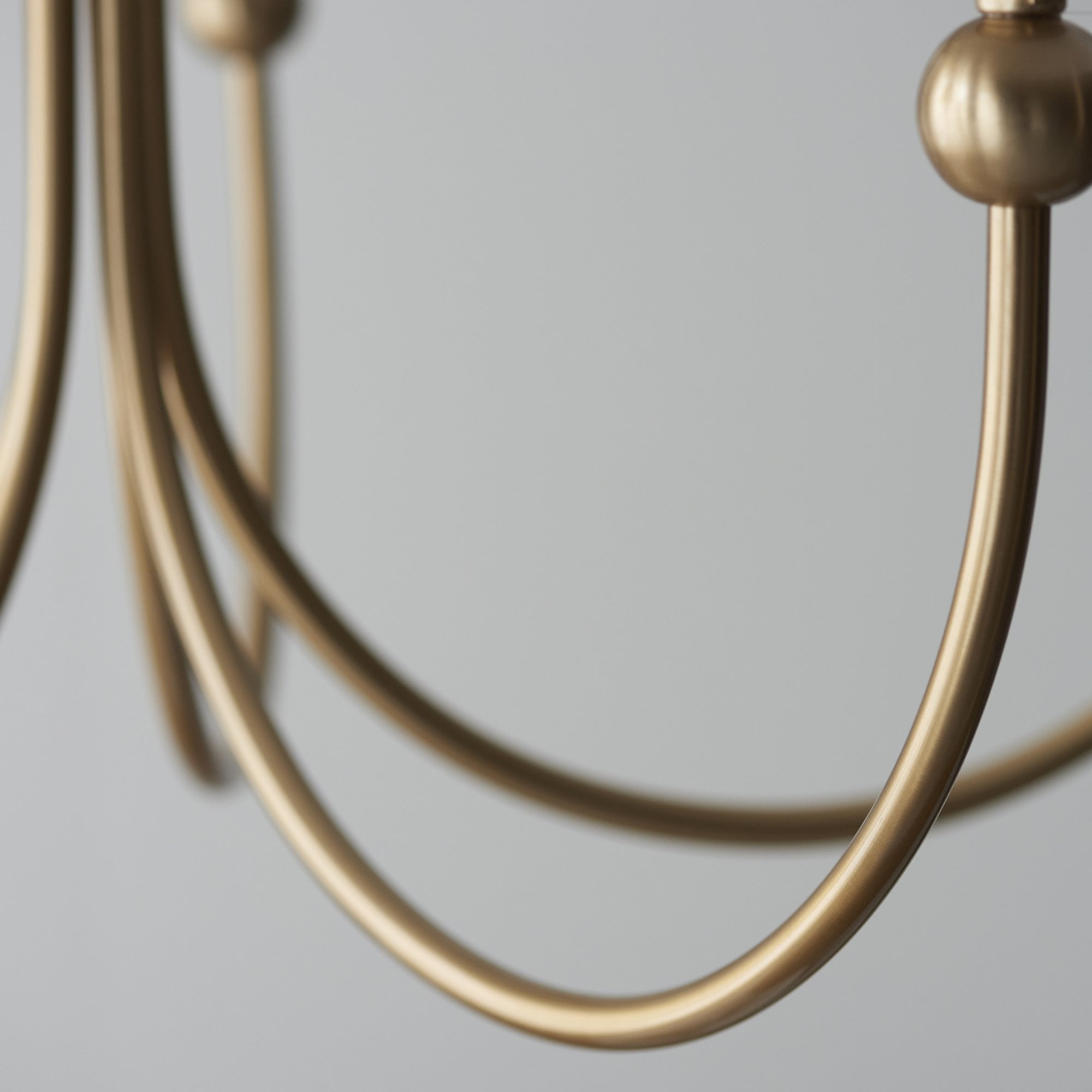 Endon Santiago Curved 5 Light Pendant - Brushed Aged Brass Plate