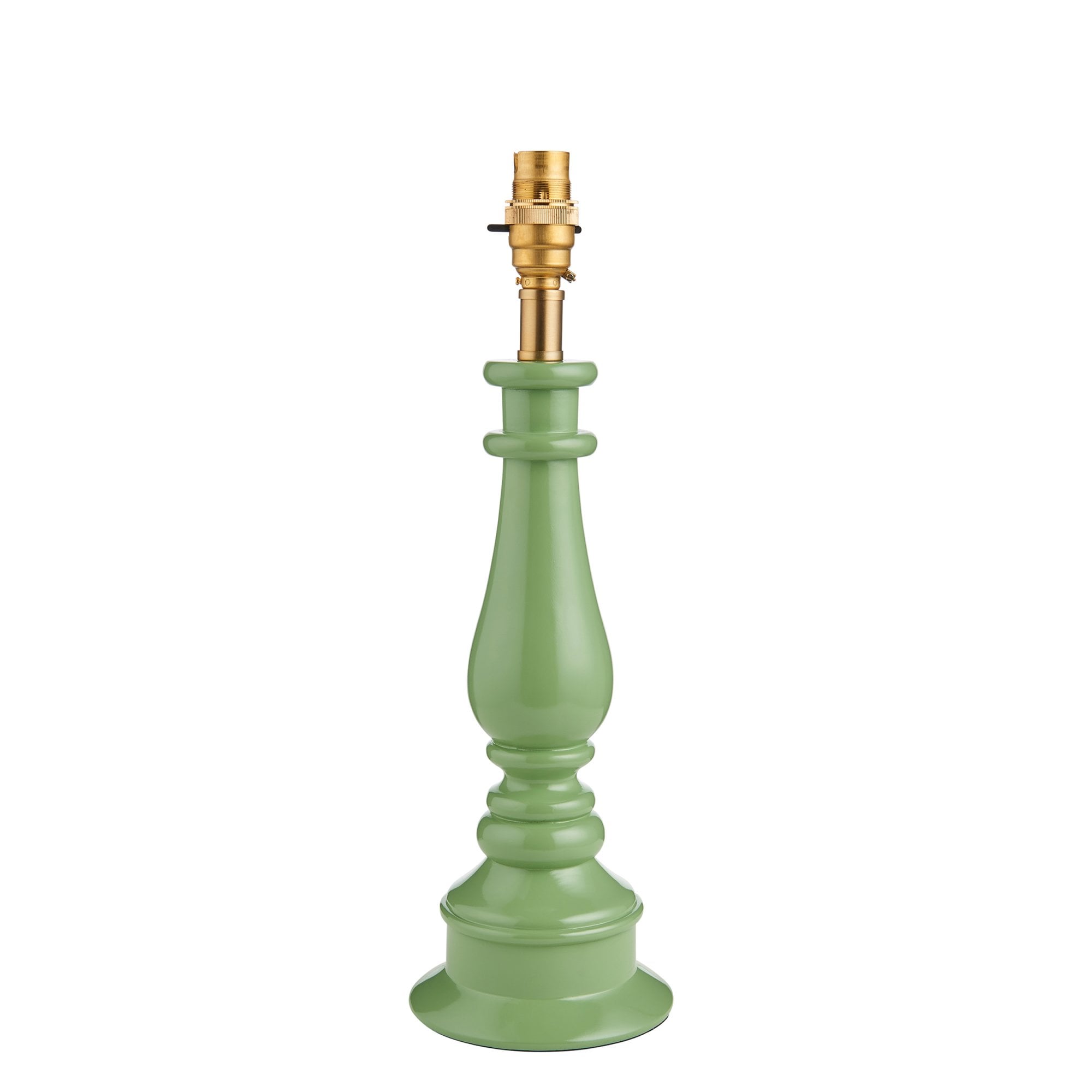 Endon Myrtle Single Light Table Lamp - Cotswold Green & Warm Brass Plate