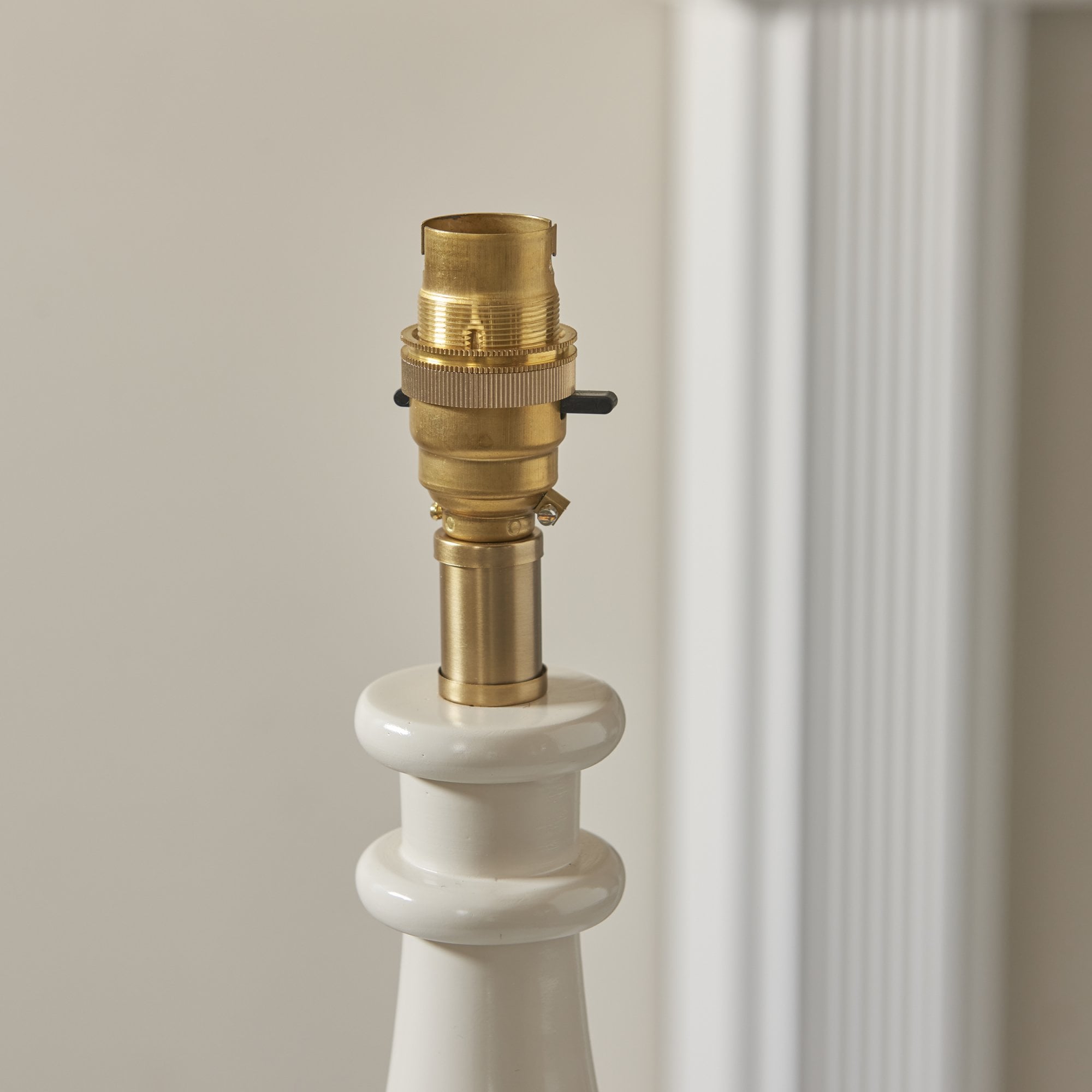 Endon Myrtle Single Light Table Lamp - Almond White & Warm Brass Plate