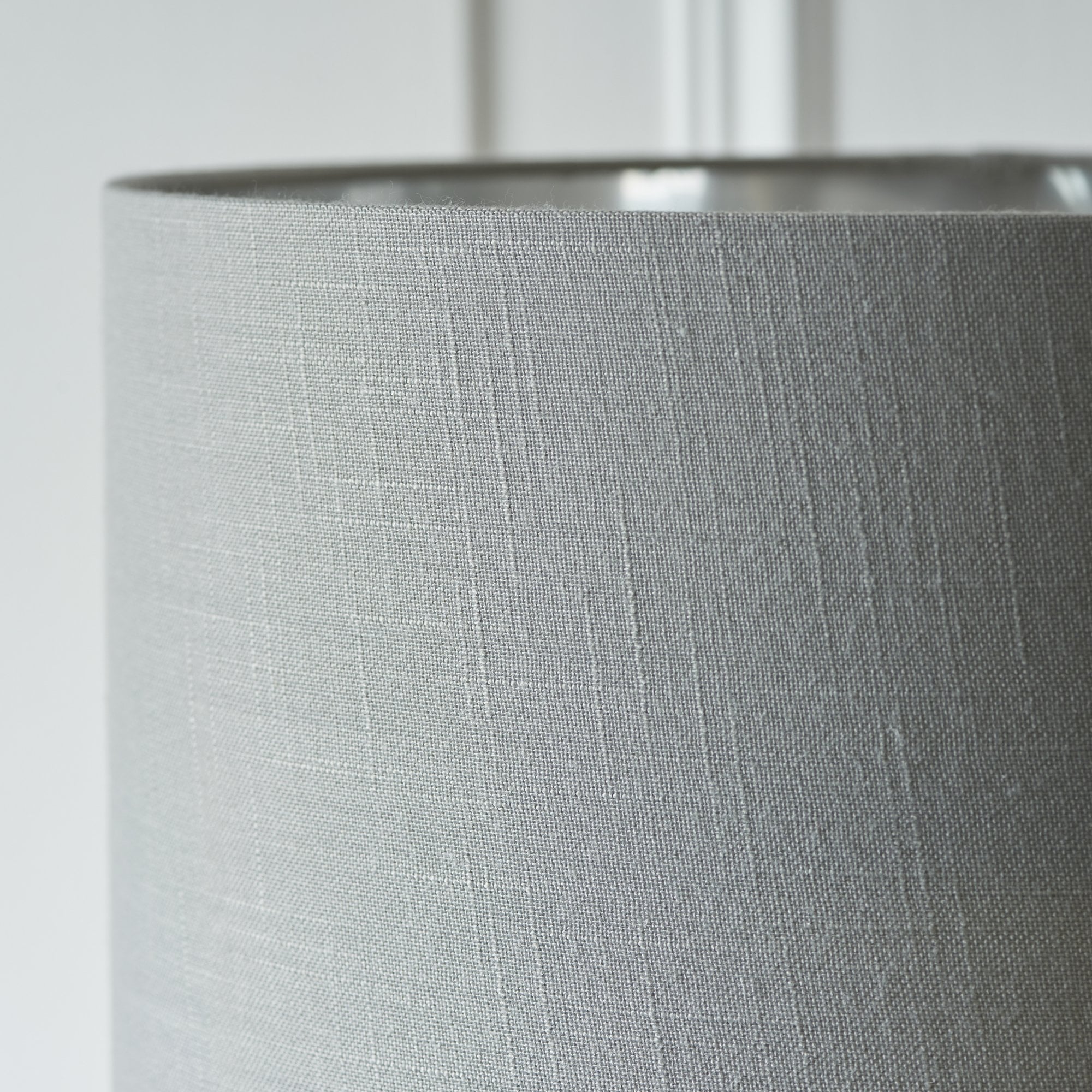 Endon Highclere Single Light Floor - Bright Nickel Plate & Charcoal Fabric