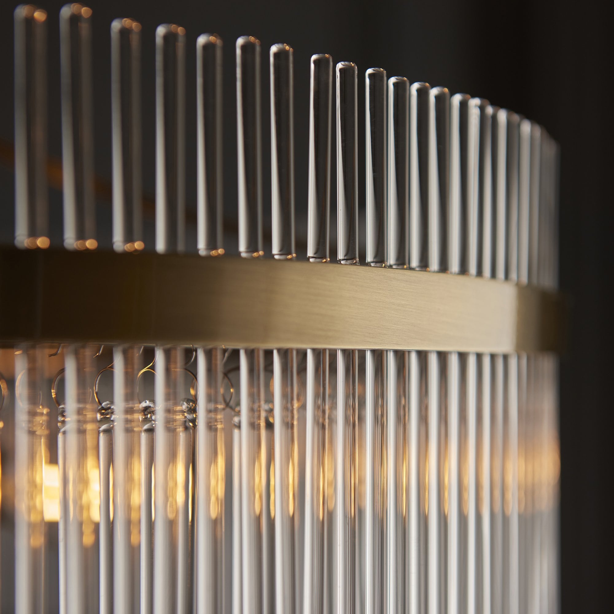 Endon Marietta Grand 7 Light Pendant - Antique Brass Plate & Clear Glass