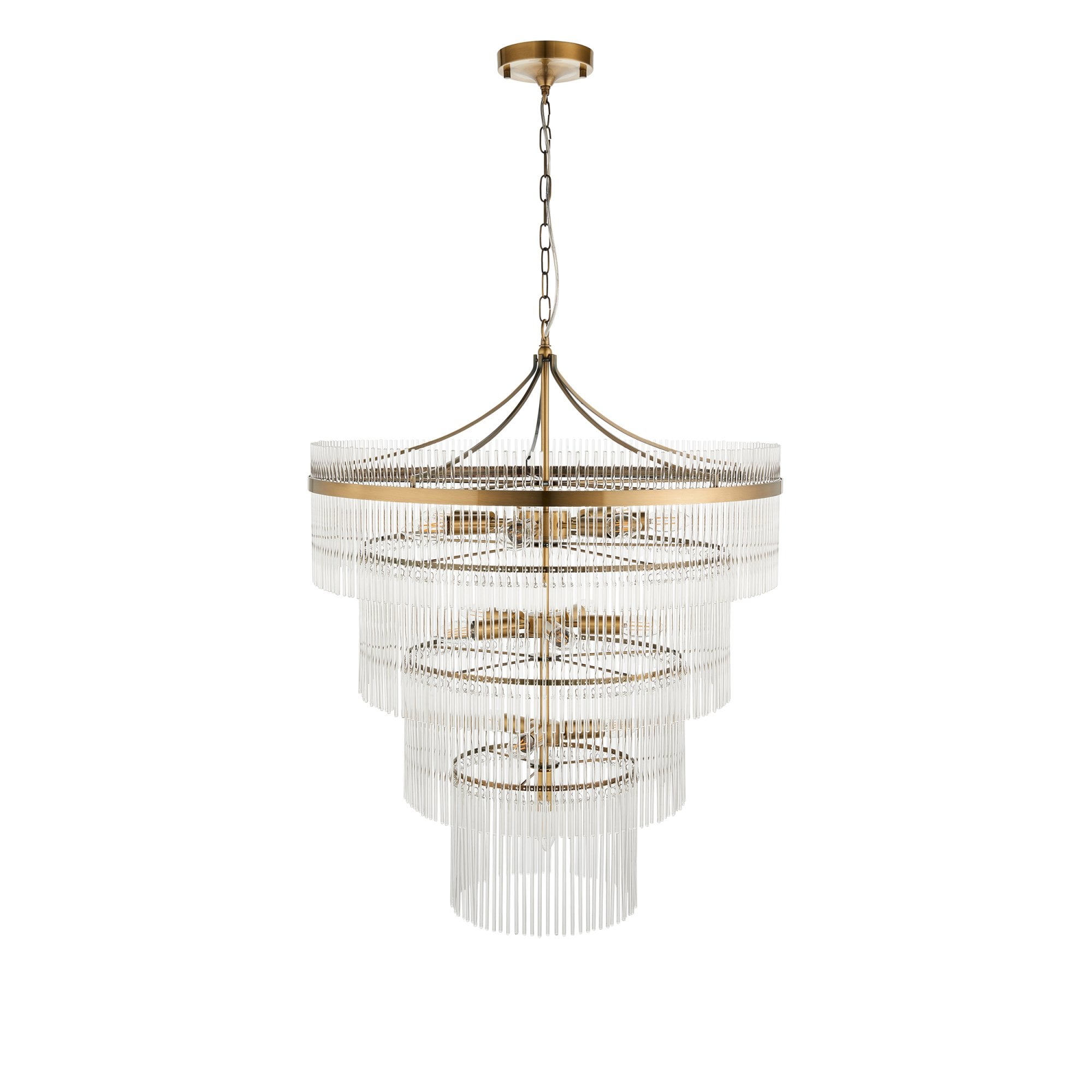 Endon Marietta 16 Light Pendant - Antique Brass Plate & Clear Glass