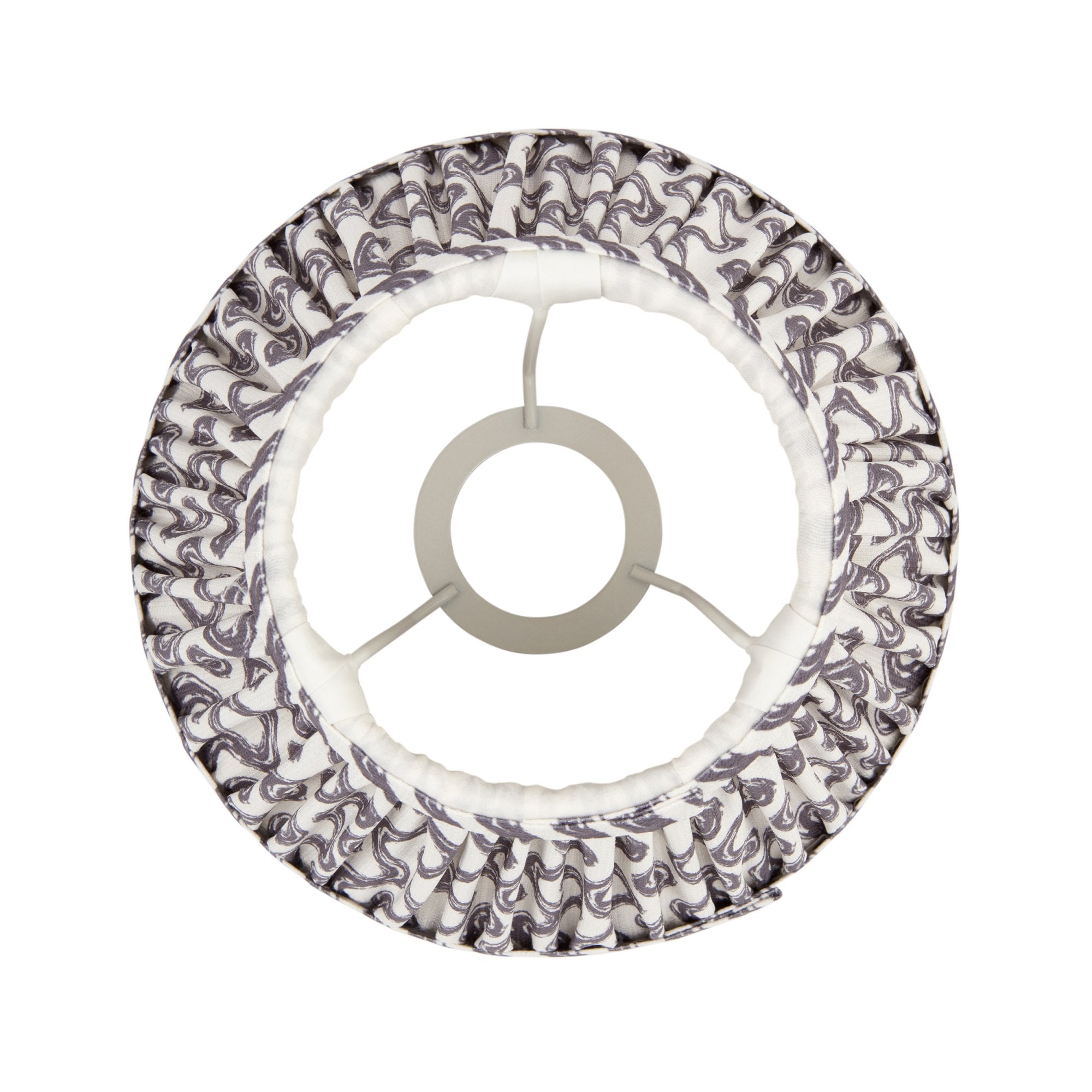 Endon Ripple Single Light Shade 20cm - Pearl Grey Fabric