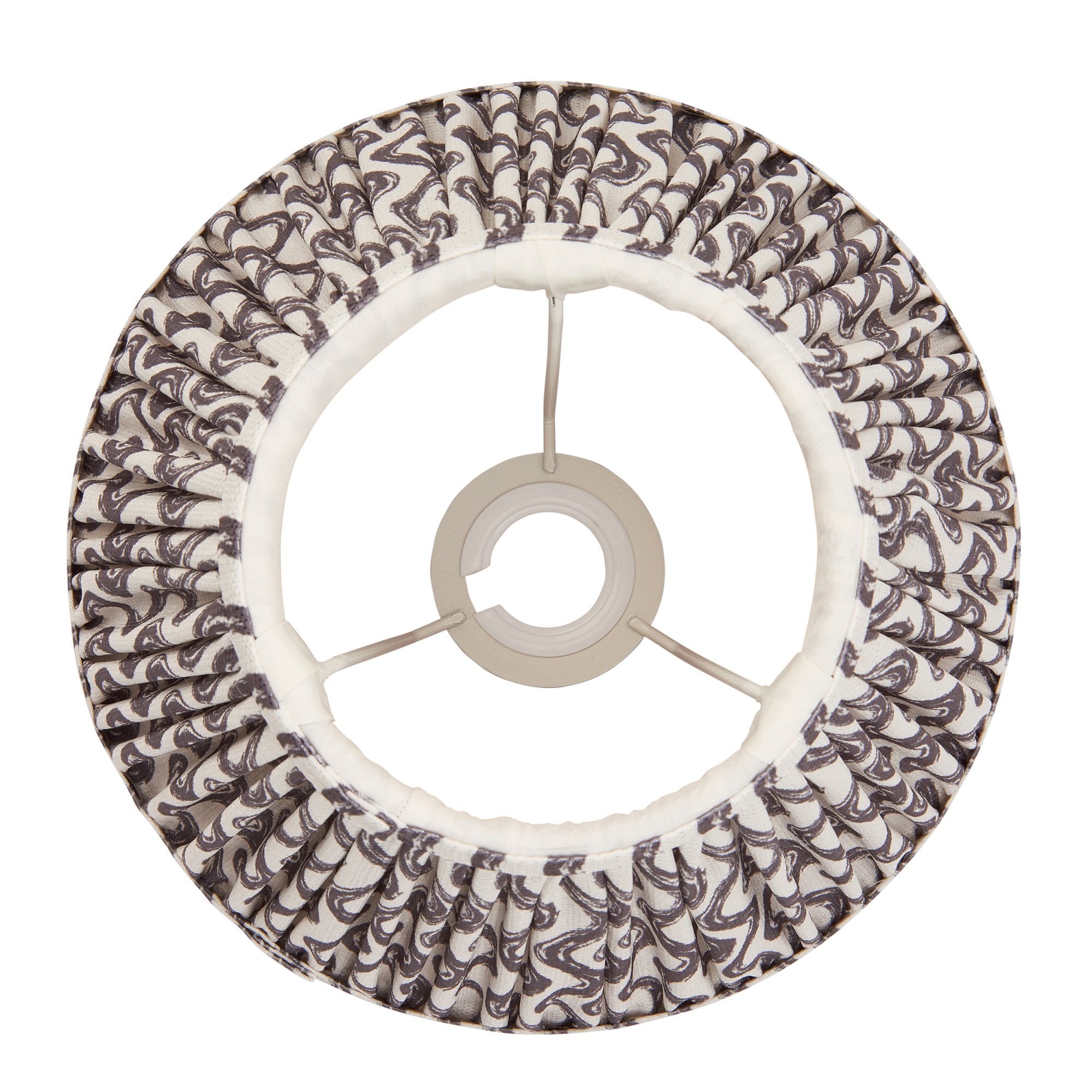 Endon Ripple Single Light Shade 25cm - Pearl Grey Fabric