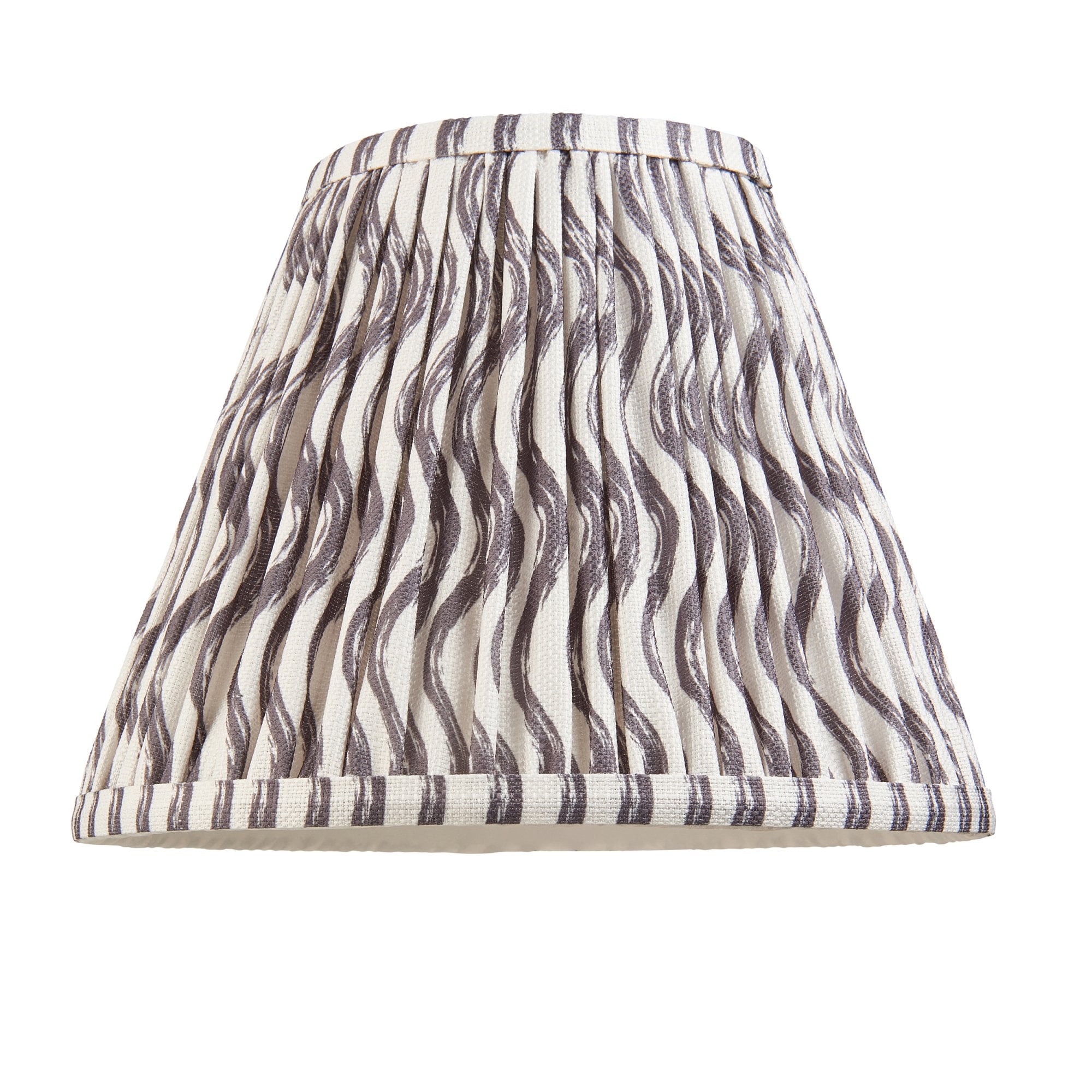 Endon Ripple Single Light Shade 25cm - Pearl Grey Fabric