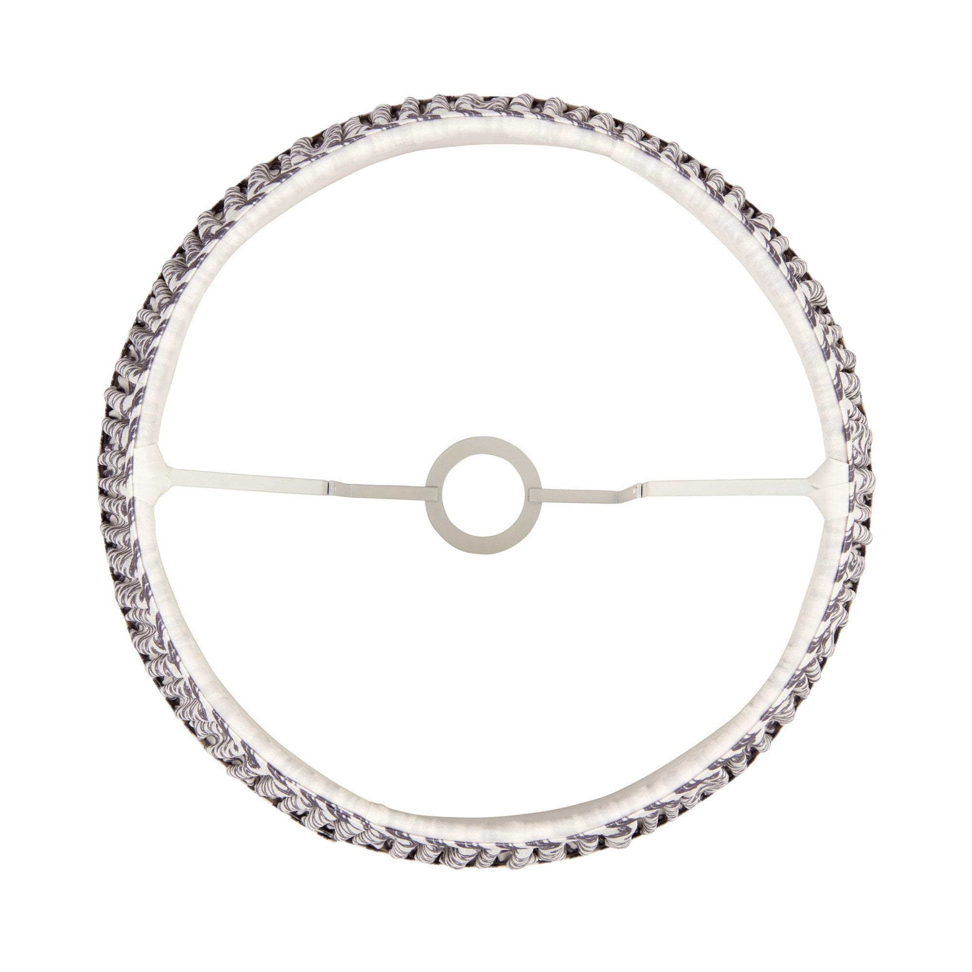 Endon Ripple Single Light Shade 40cm - Pearl Grey Fabric