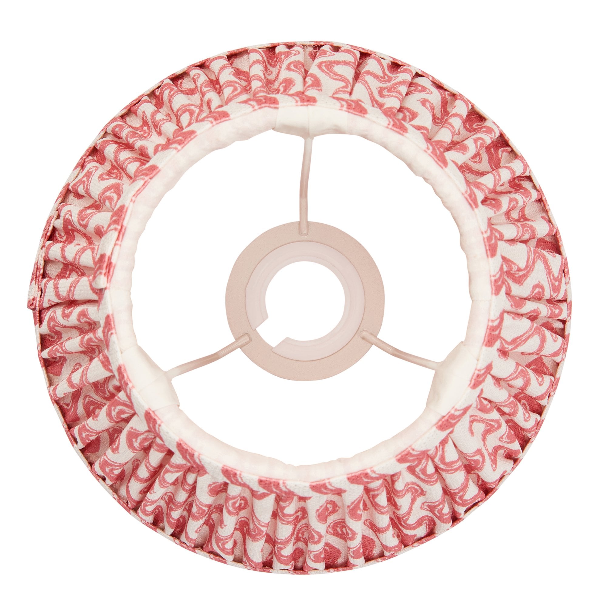 Endon Ripple Single Light Shade 20cm - Coral Pink Fabric