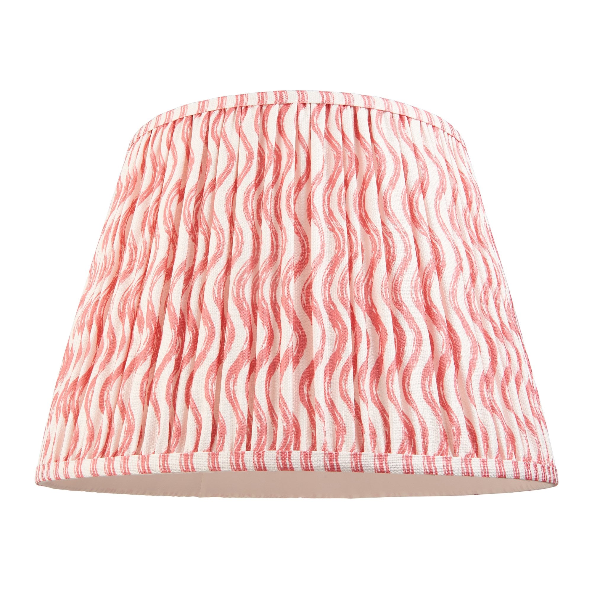 Endon Ripple Single Light Shade 40cm - Coral Pink Fabric