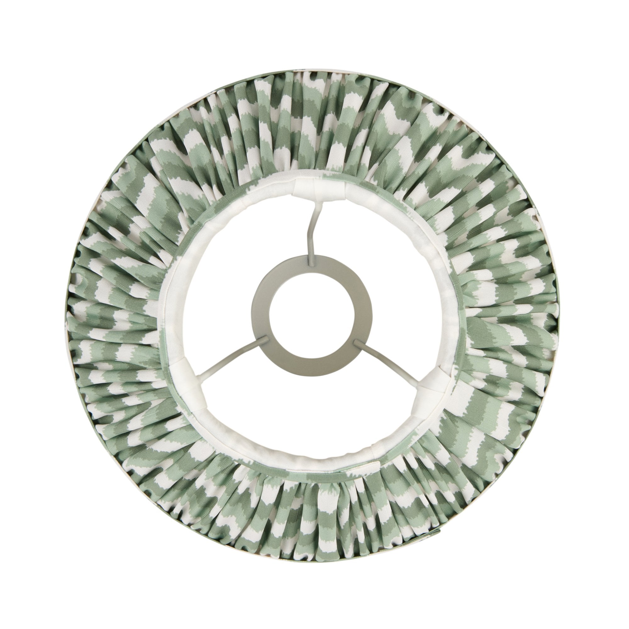 Endon Zigzag Single Light Shade 25cm - Cotswold Green Fabric