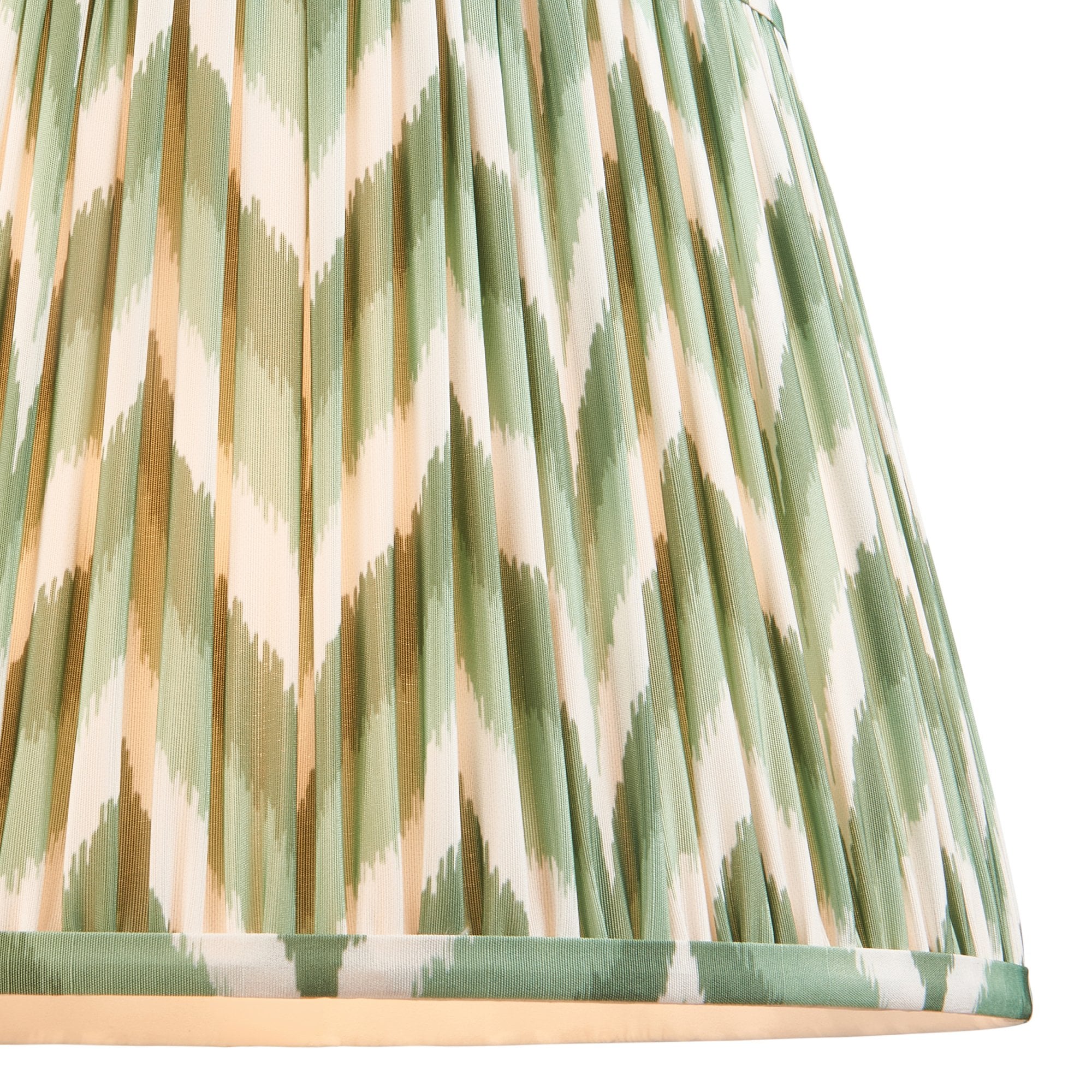 Endon Zigzag Single Light Shade 35cm - Cotswold Green Fabric