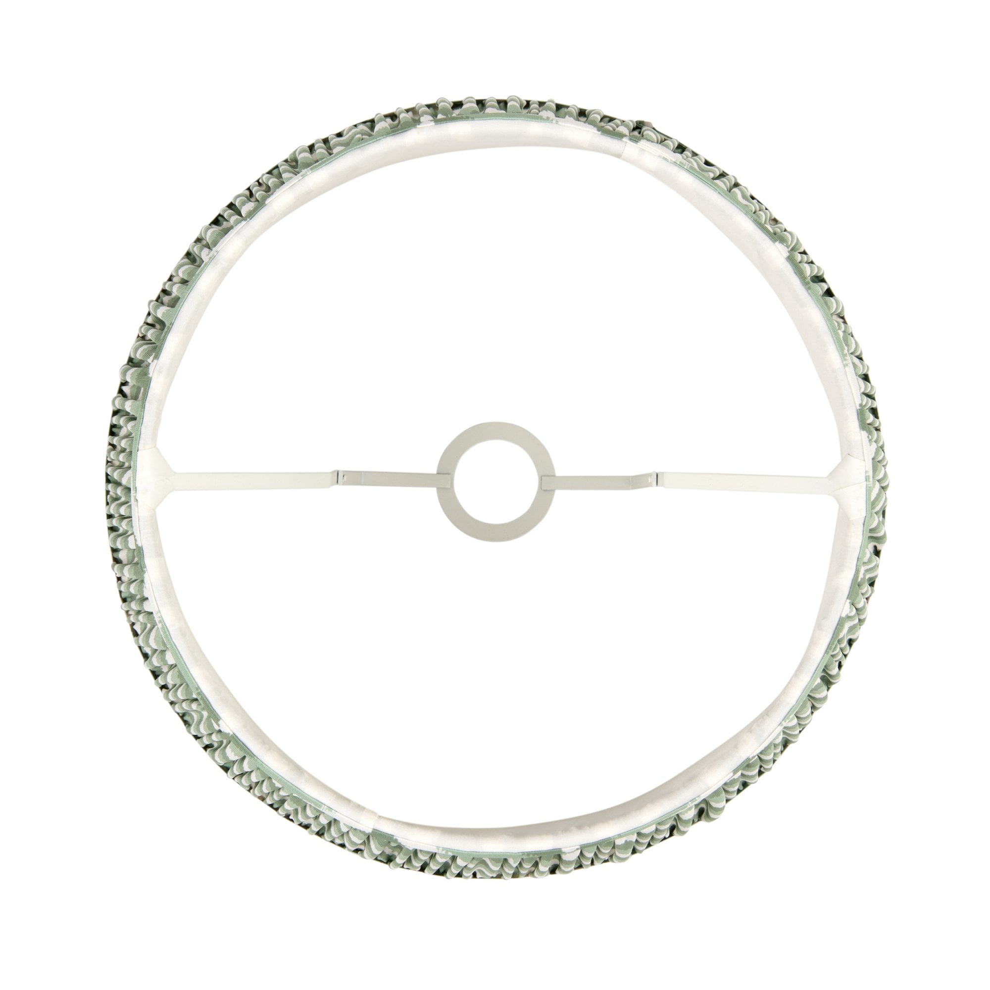 Endon Zigzag Single Light Shade 40cm - Cotswold Green Fabric