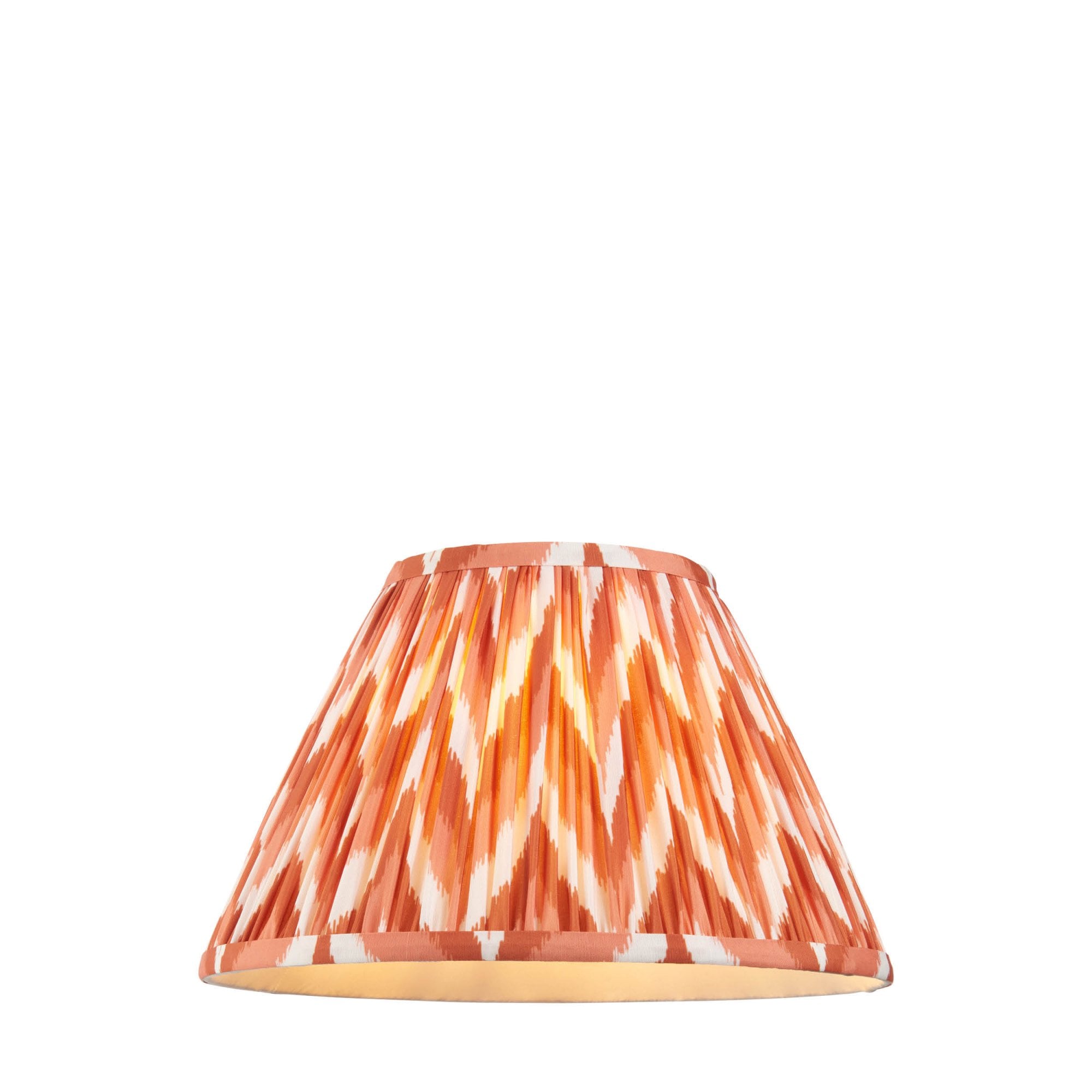 Endon Zigzag Single Light Shade 30cm - Apricot Orange Fabric