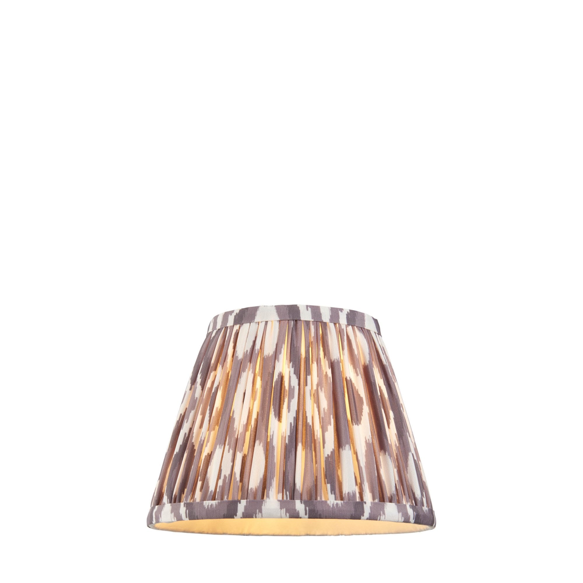 Endon Ikat Single Light Shade 20cm - Pearl Grey Fabric